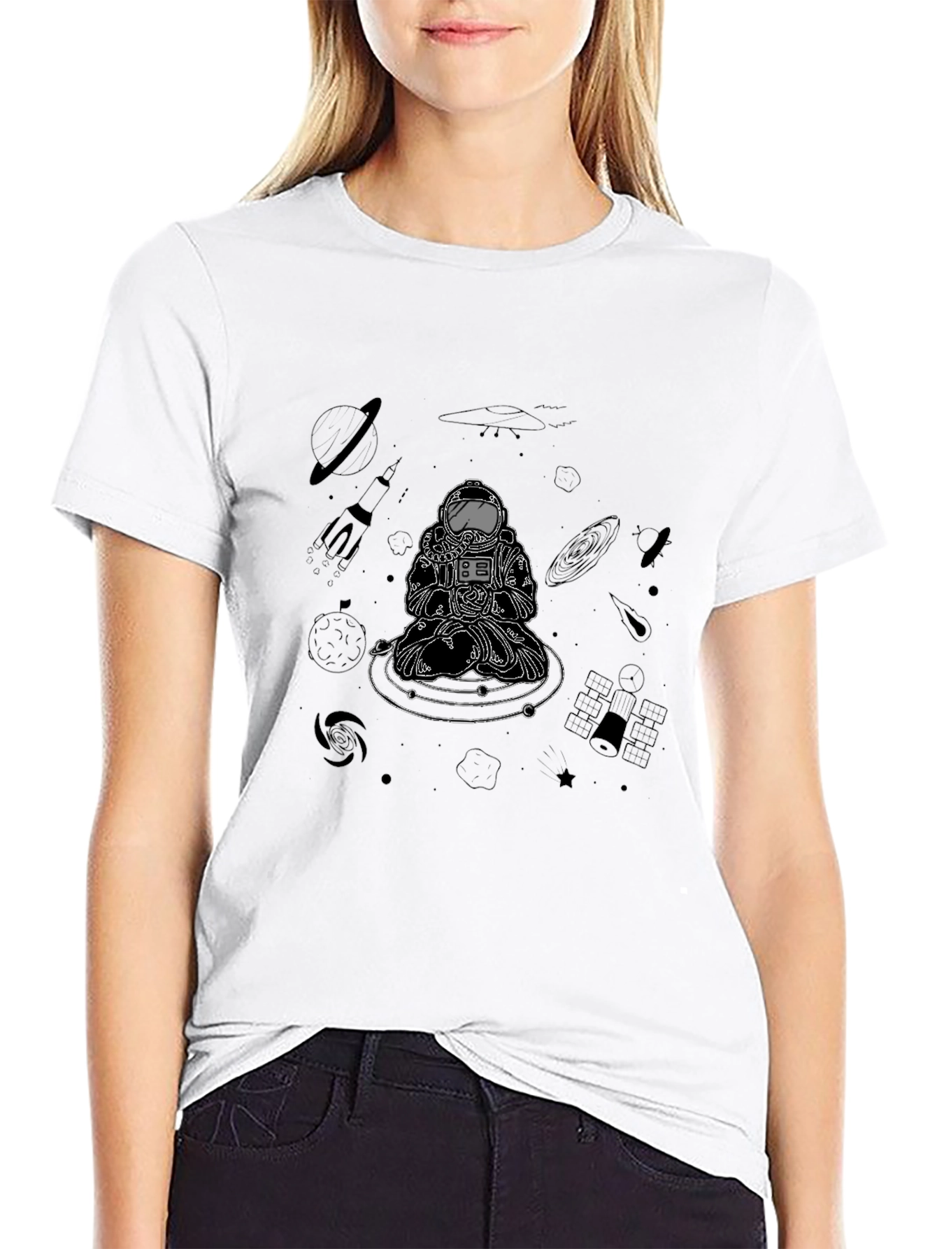 Astronaut Meditation Graphic Tee