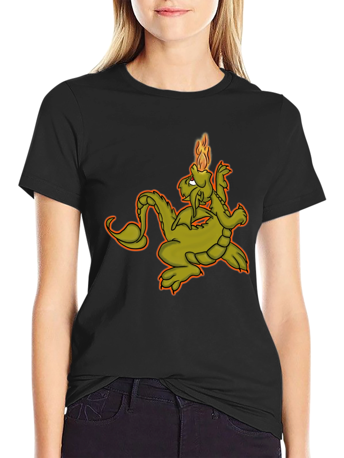 Dragon Fire T-Shirt - Black Graphic Tee