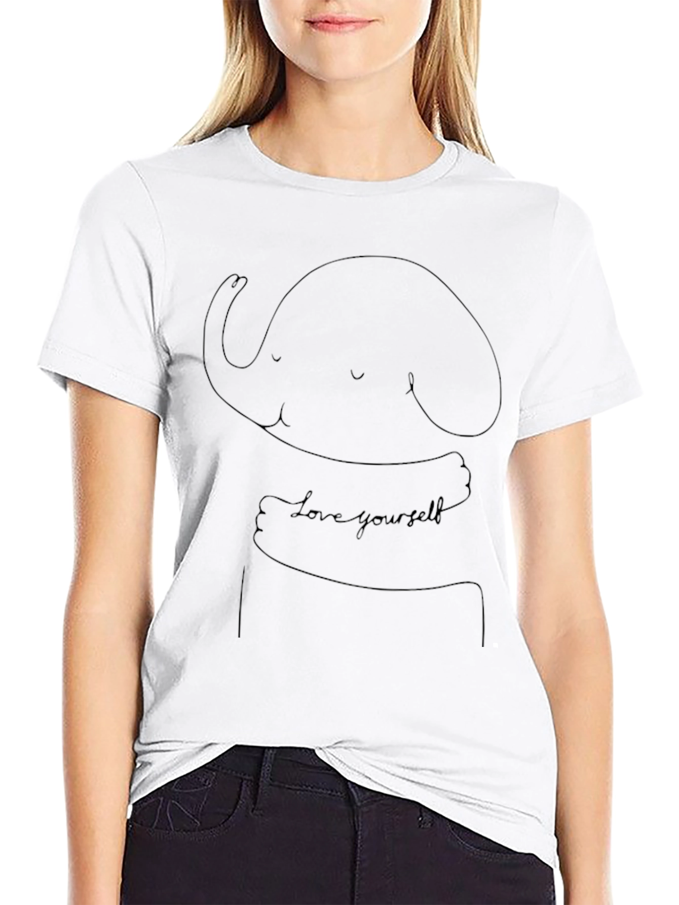 Love Yourself Elephant Black T-Shirt