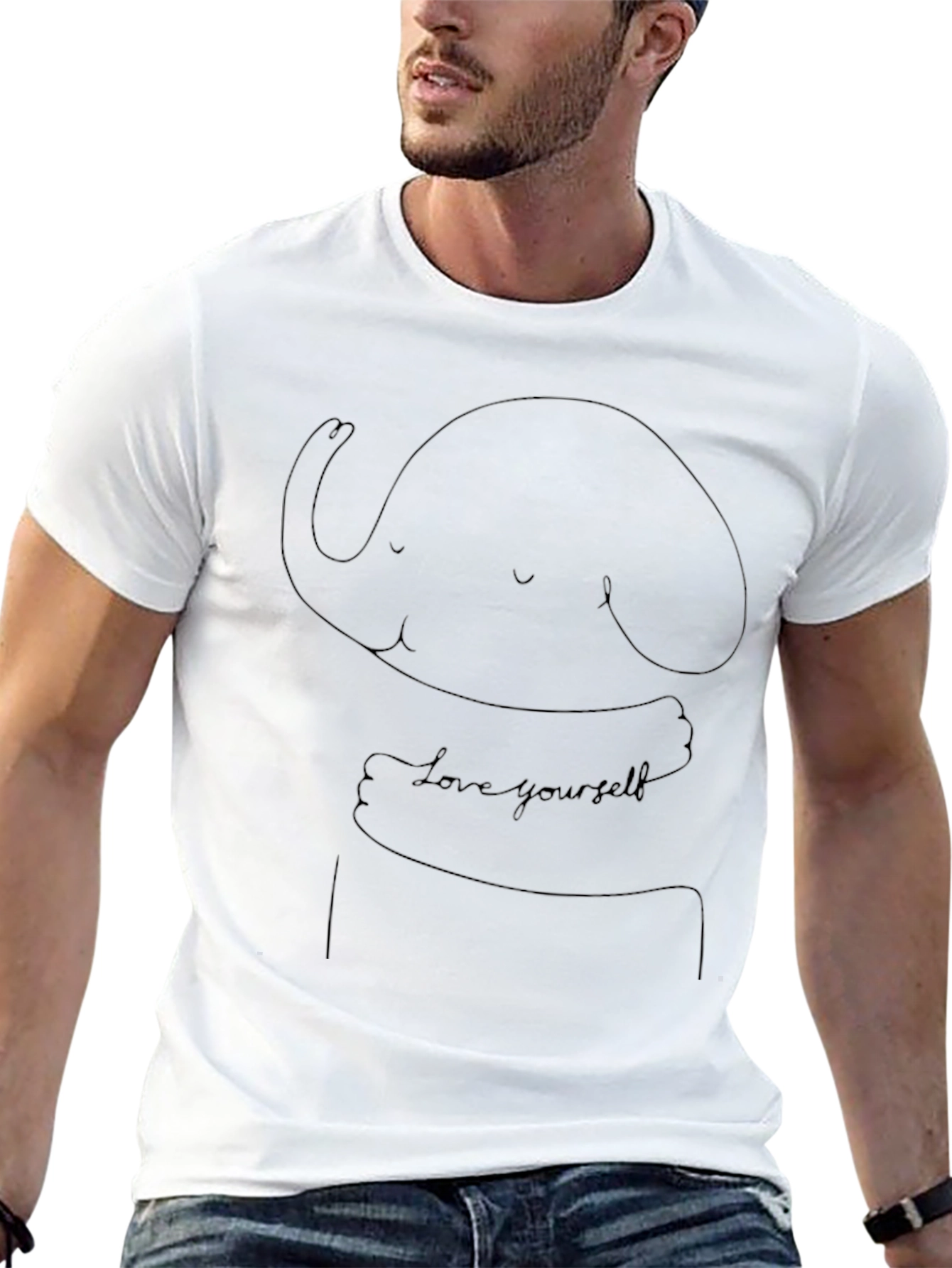 Love Yourself Elephant Black T-Shirt