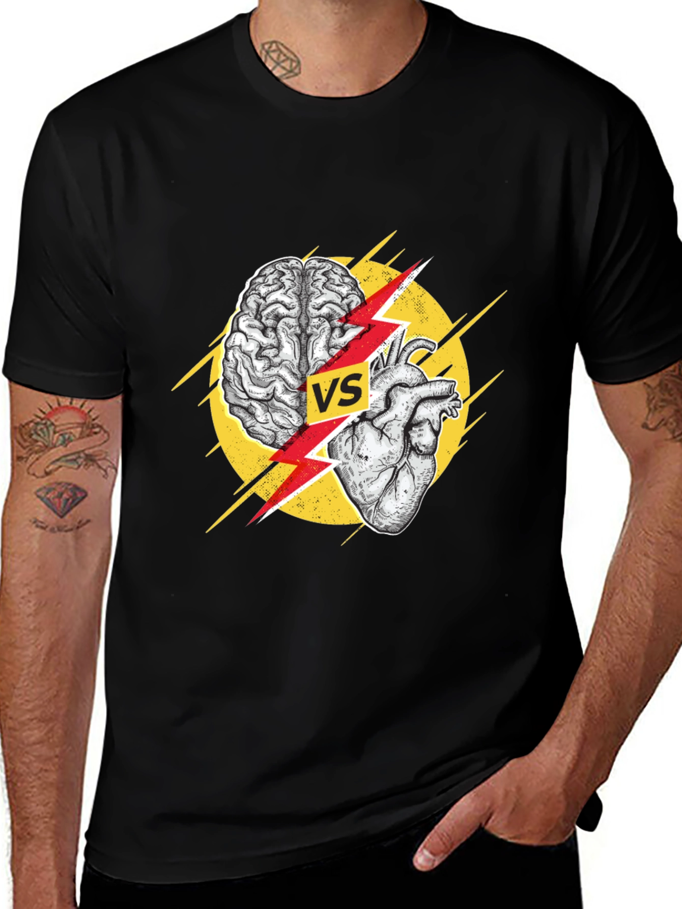 Brain Vs. Heart T-Shirt - Thoughtful Design