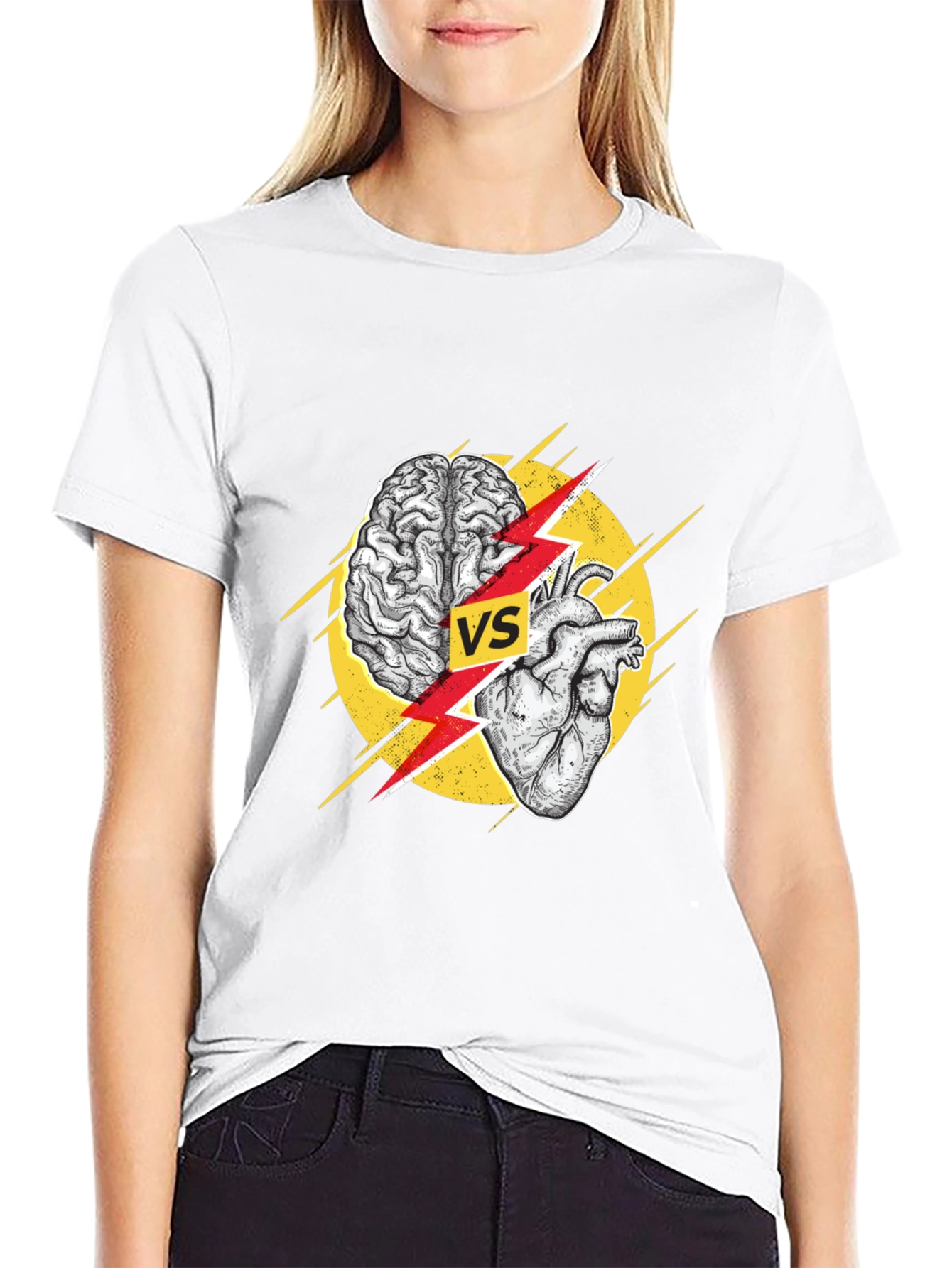 Brain Vs. Heart T-Shirt - Thoughtful Design