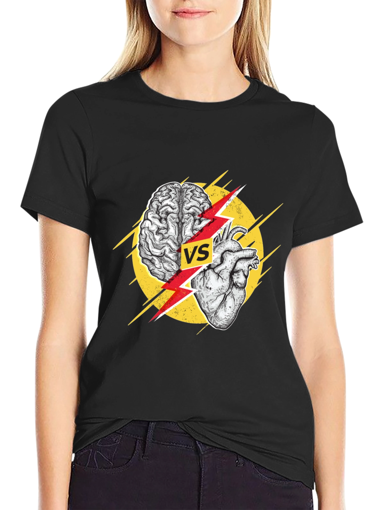 Brain Vs. Heart T-Shirt - Thoughtful Design