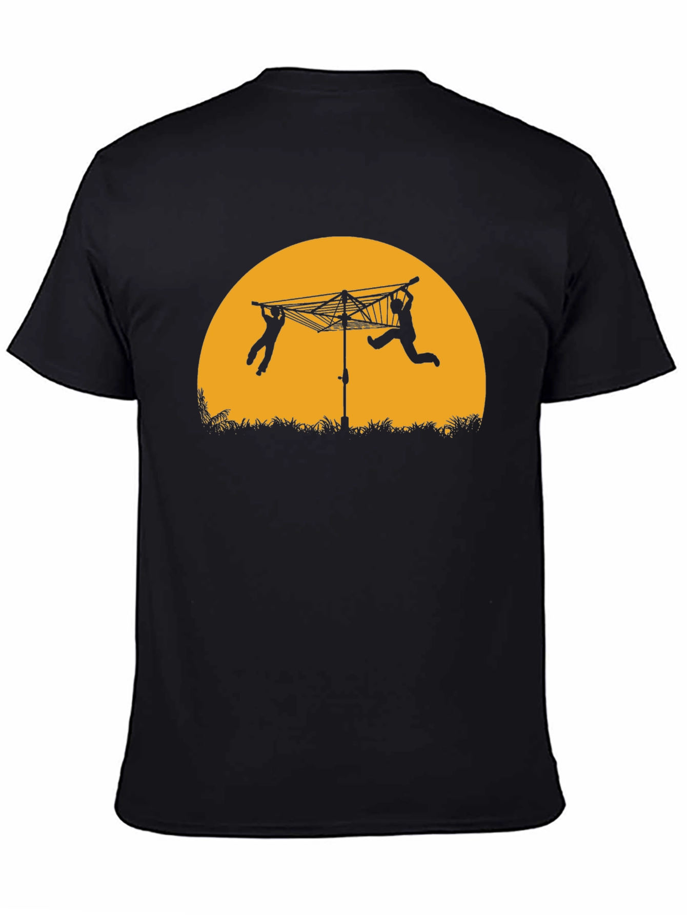 Silhouette Clothesline T-Shirt - Black Cotton Tee