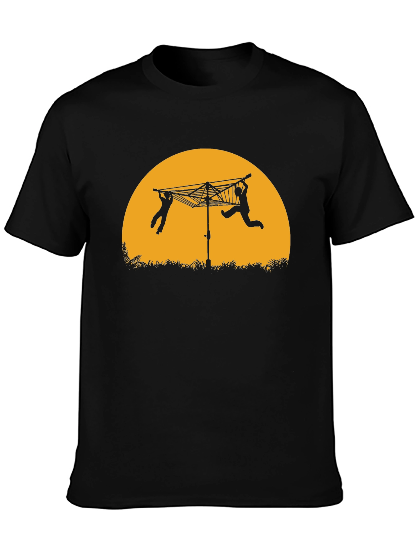 Silhouette Clothesline T-Shirt - Black Cotton Tee