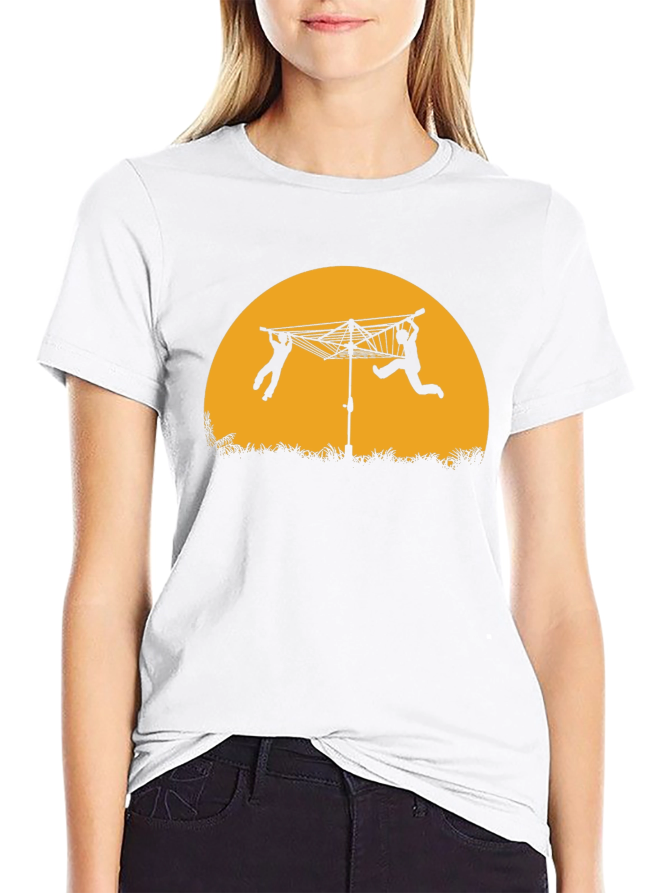 Silhouette Clothesline T-Shirt - Black Cotton Tee