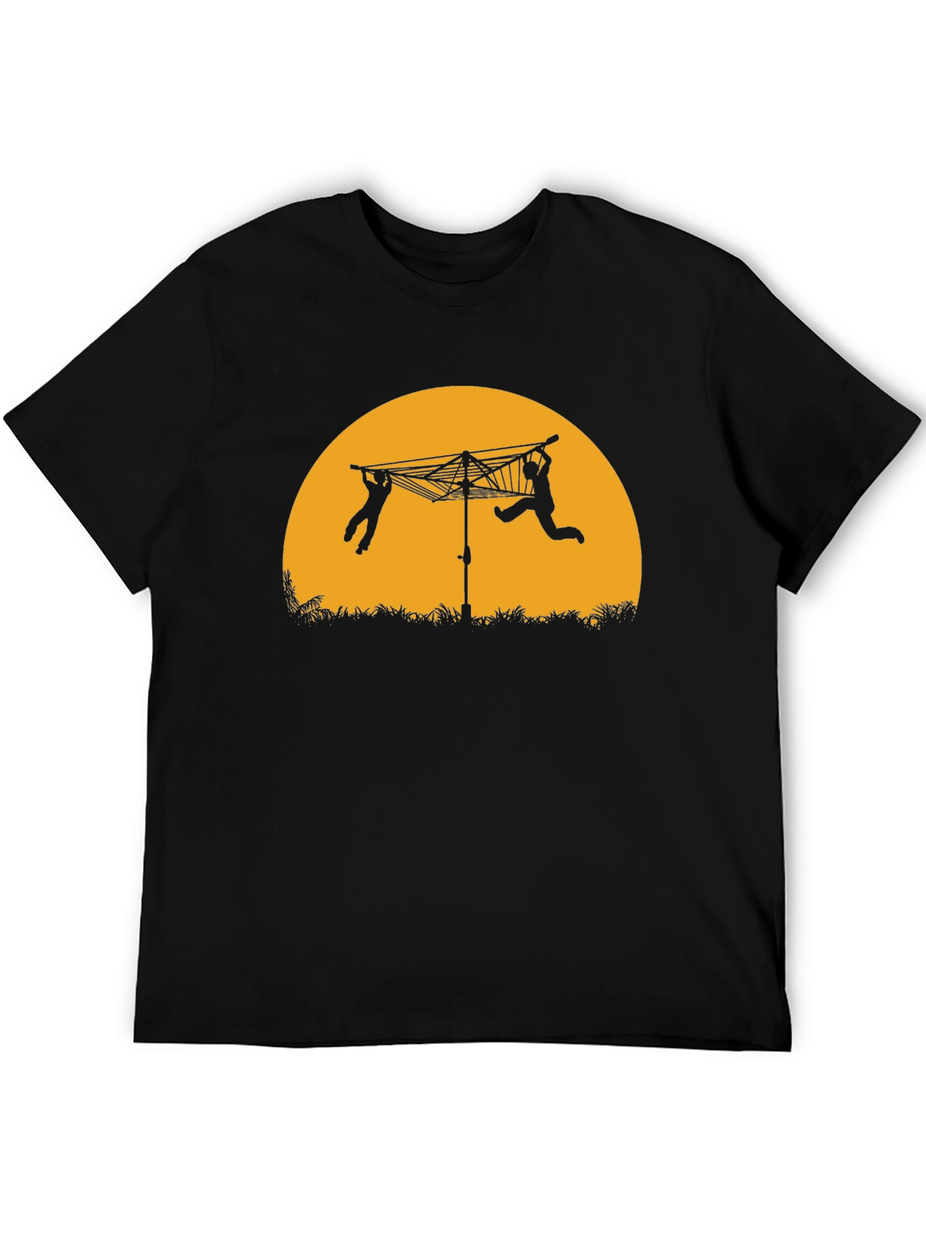 Silhouette Clothesline T-Shirt - Black Cotton Tee