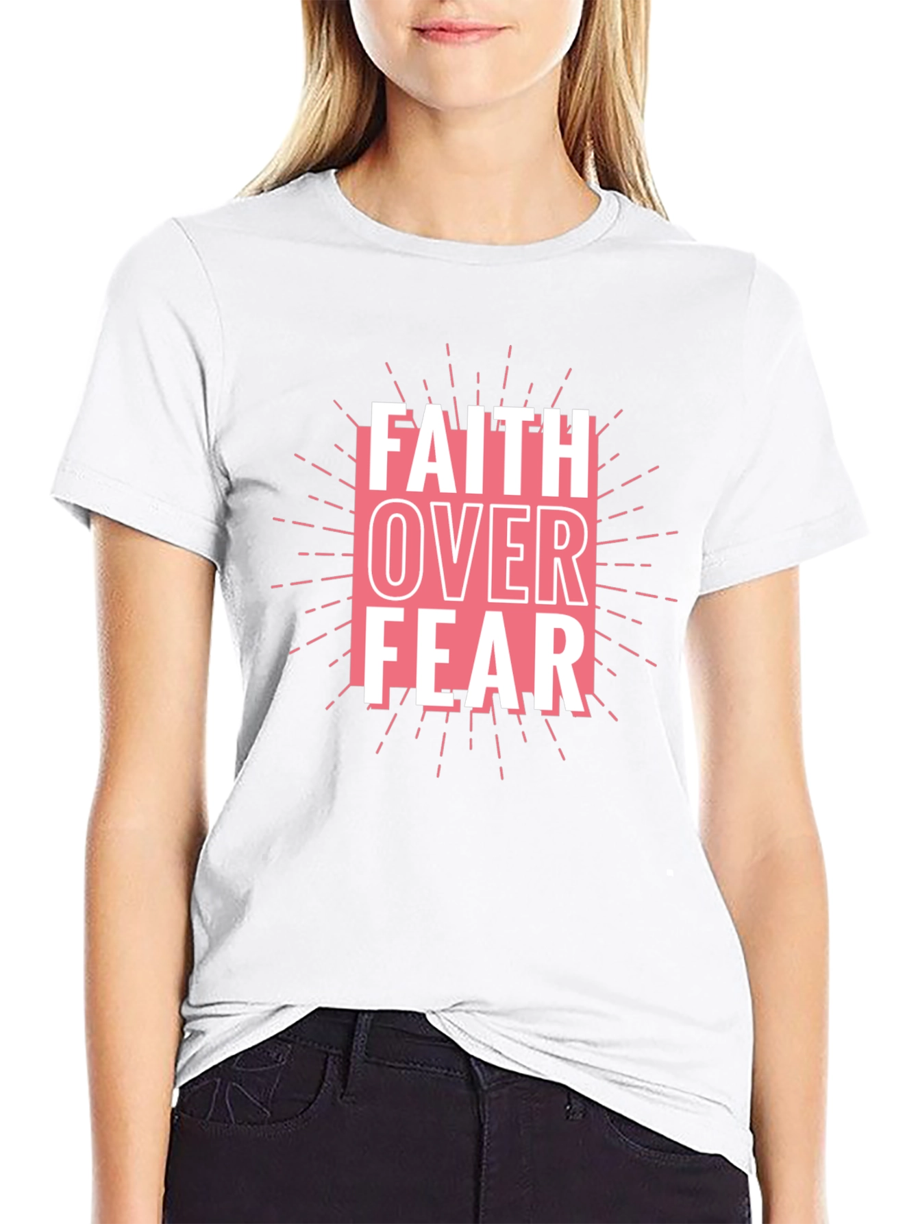 Faith Over Fear Graphic Tee - Black Cotton Blend