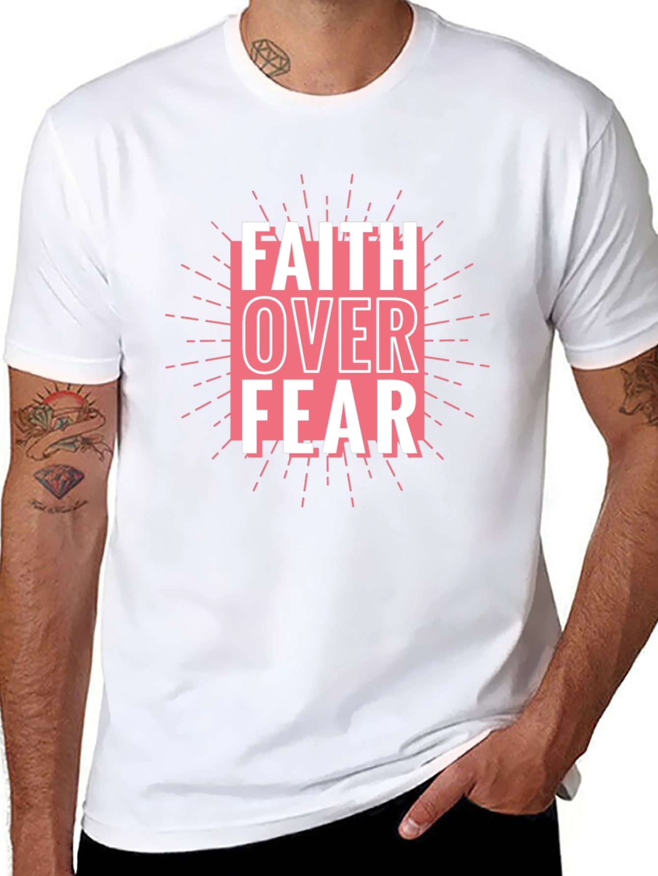 Faith Over Fear Graphic Tee - Black Cotton Blend