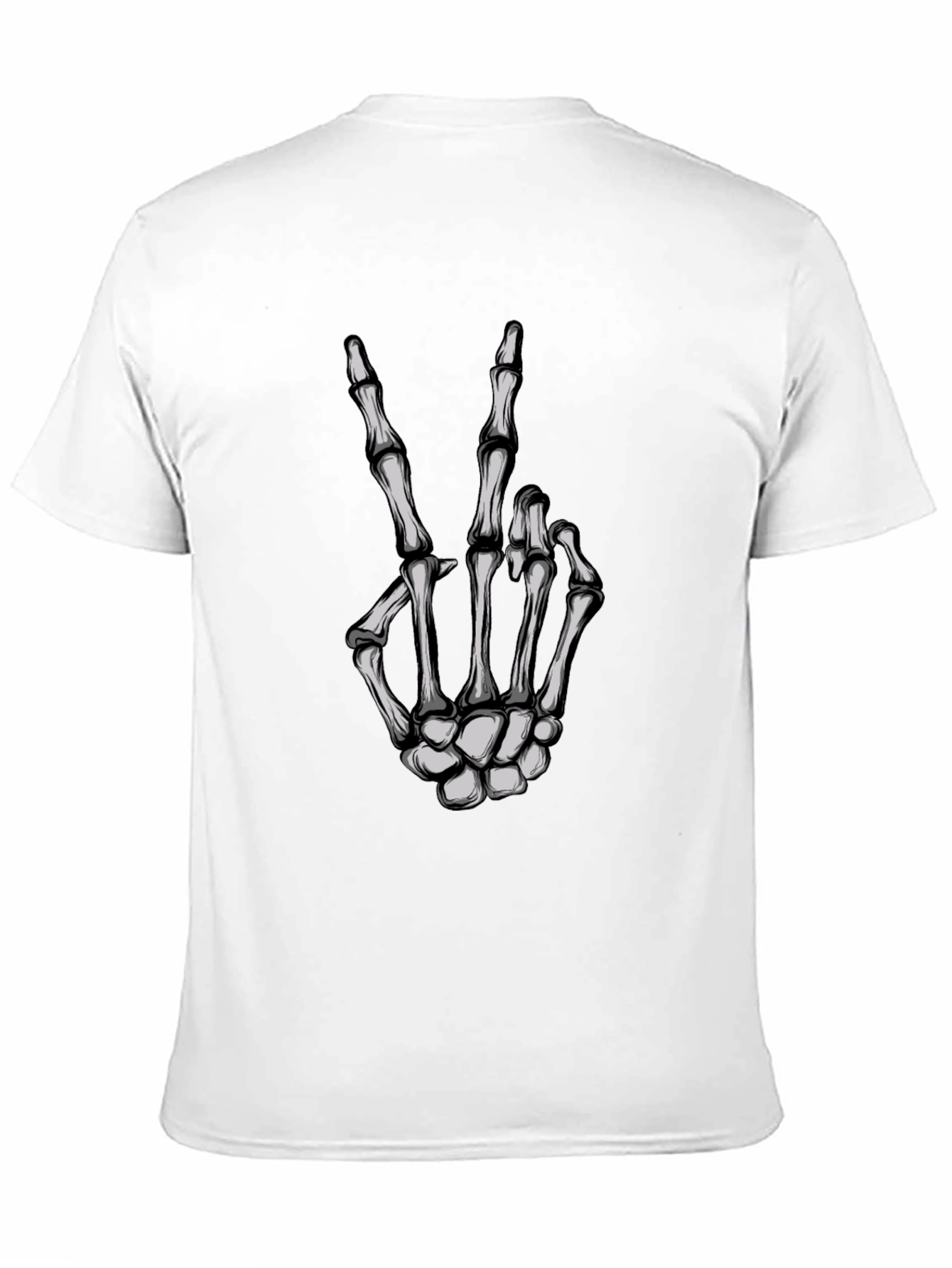 Skeleton Hand Peace Sign Graphic Tee