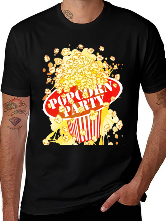 Popcorn Party Graphic T-Shirt - Movie Night Ready!