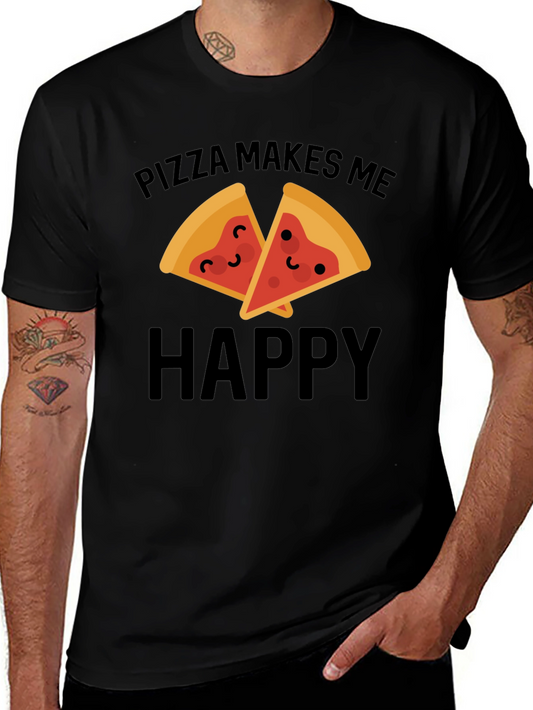 Pizza Makes Me Happy Graphic Tee