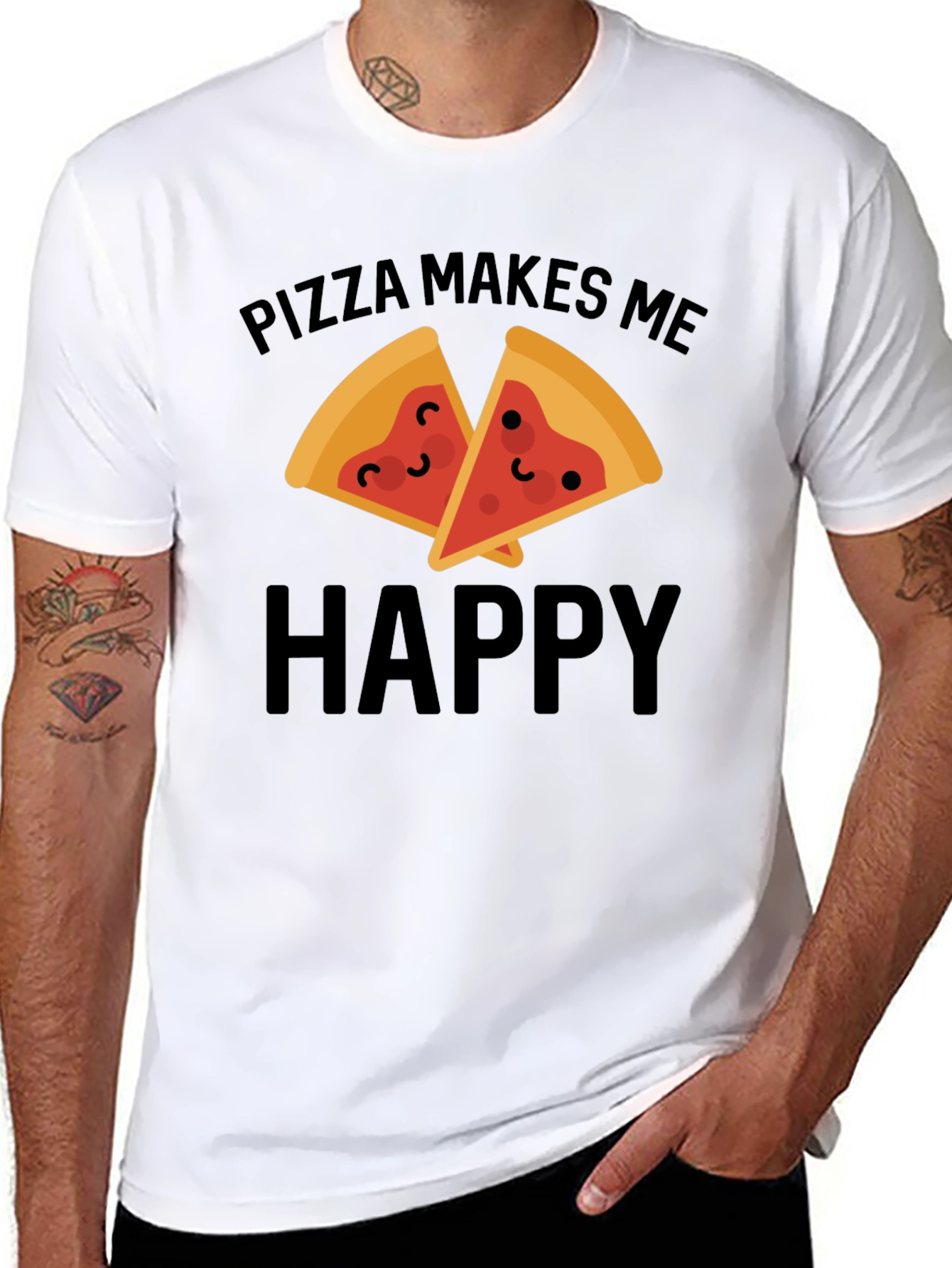 Pizza Makes Me Happy Graphic Tee