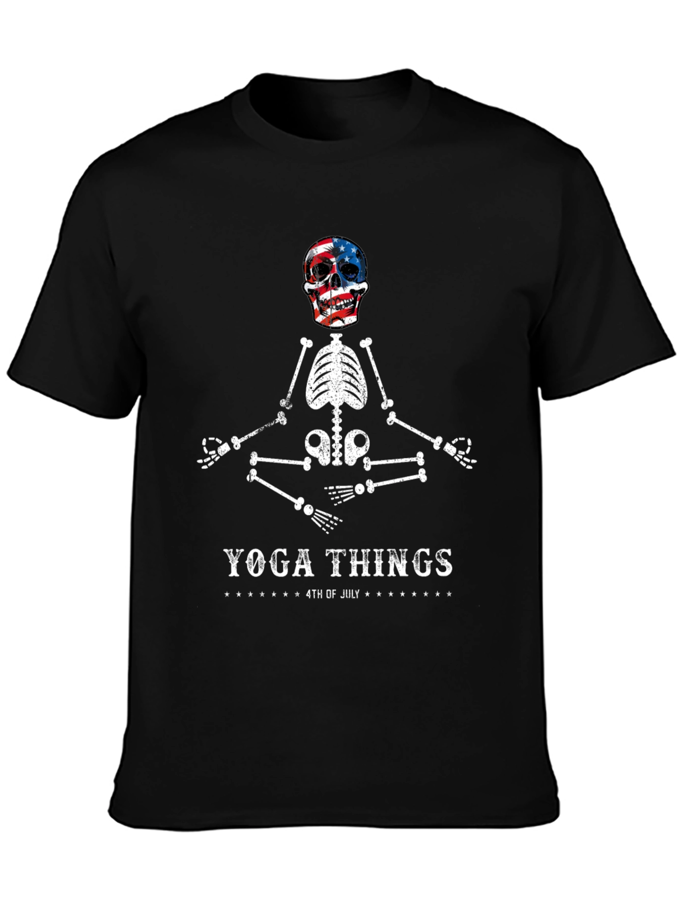 Yoga Things 4th of July Skeleton Graphic Tee