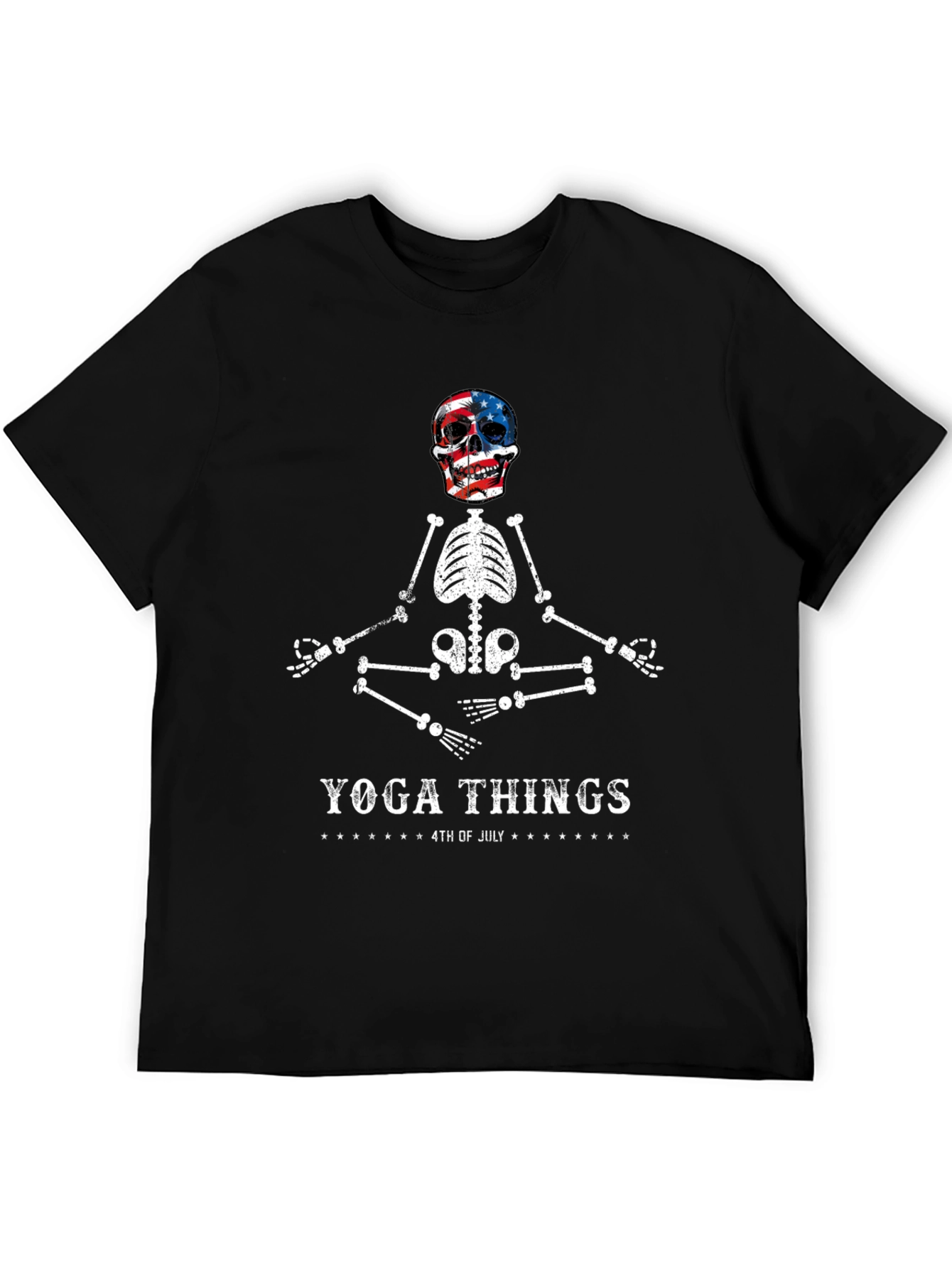 Yoga Things 4th of July Skeleton Graphic Tee