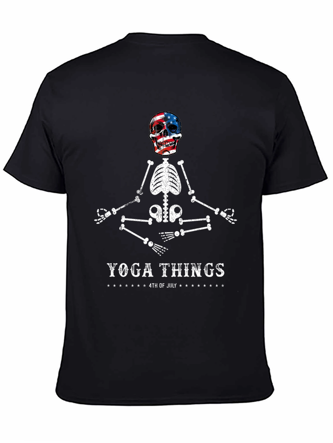 Yoga Things 4th of July Skeleton Graphic Tee