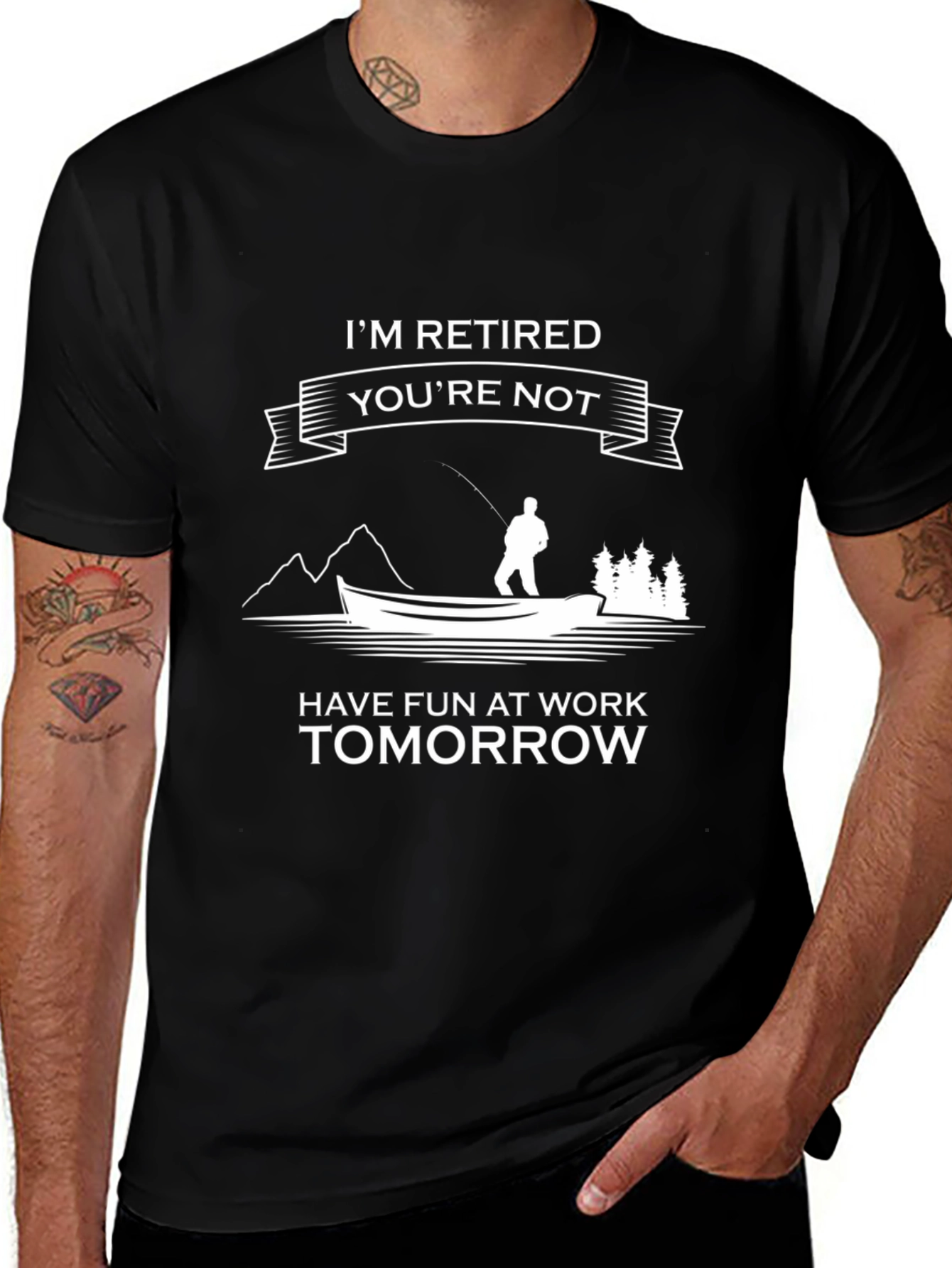 Retired Fun T-Shirt Fishing Theme Tee