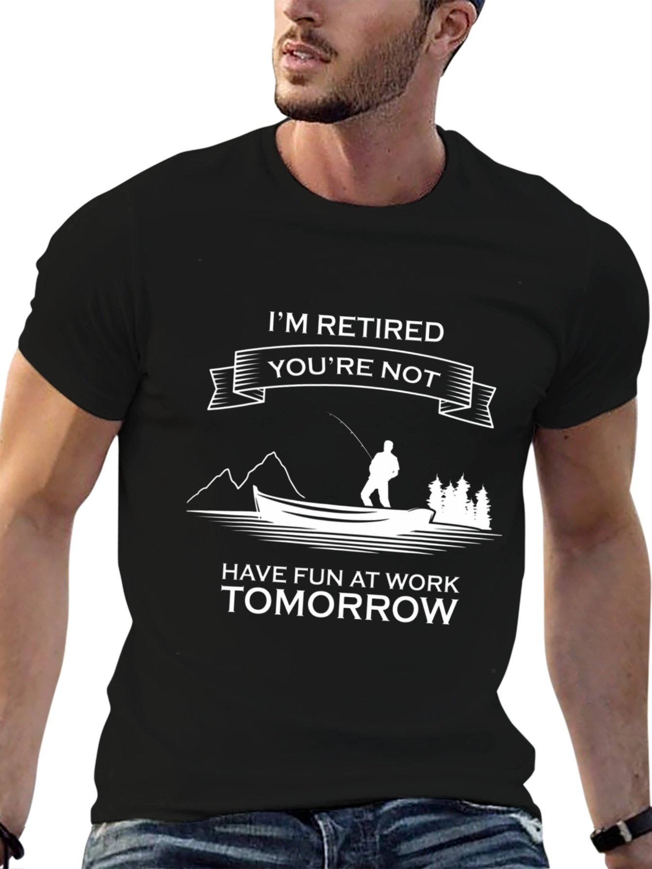 Retired Fun T-Shirt Fishing Theme Tee