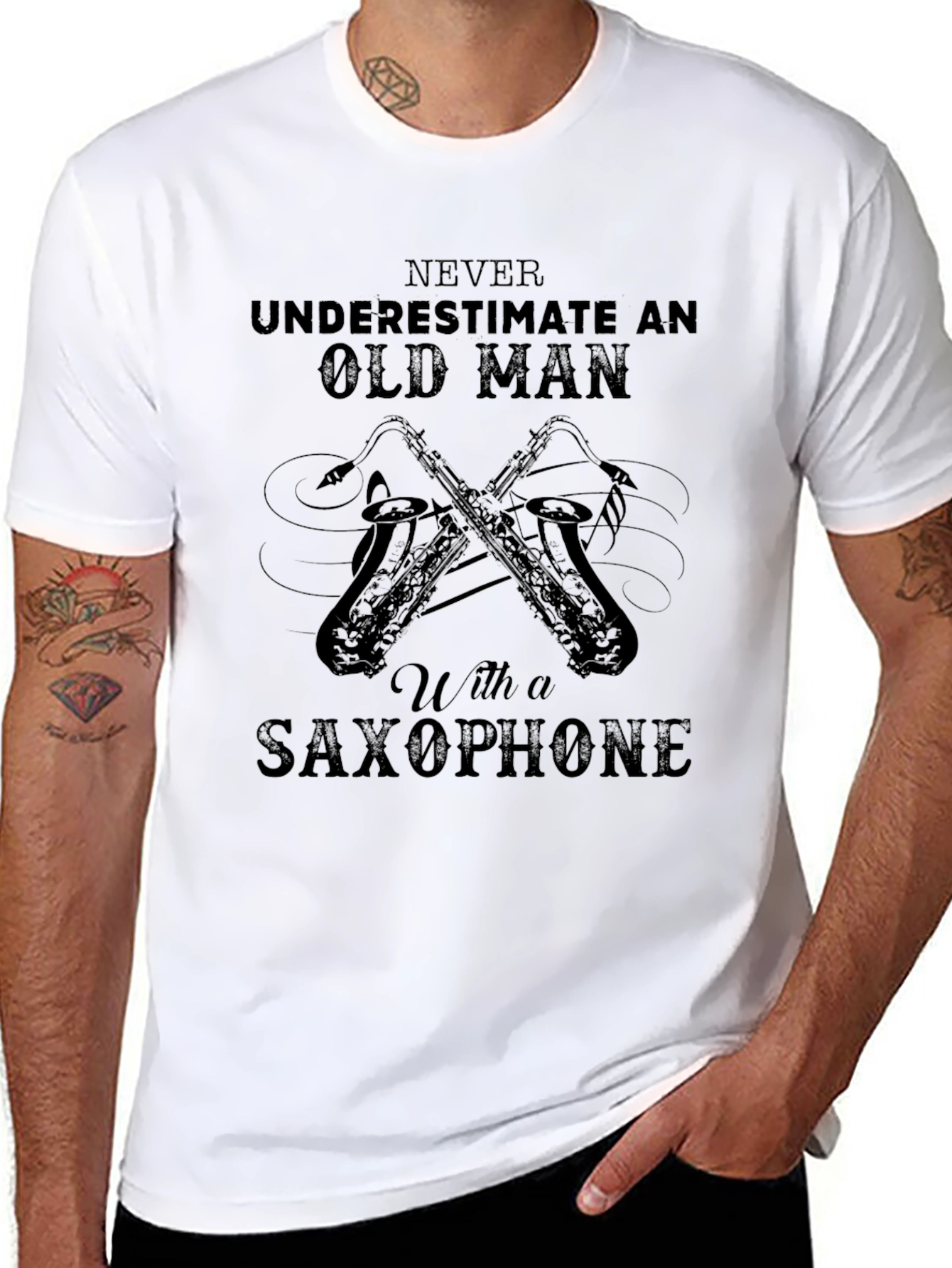 Saxophone Old Man T-Shirt - Musicians Apparel