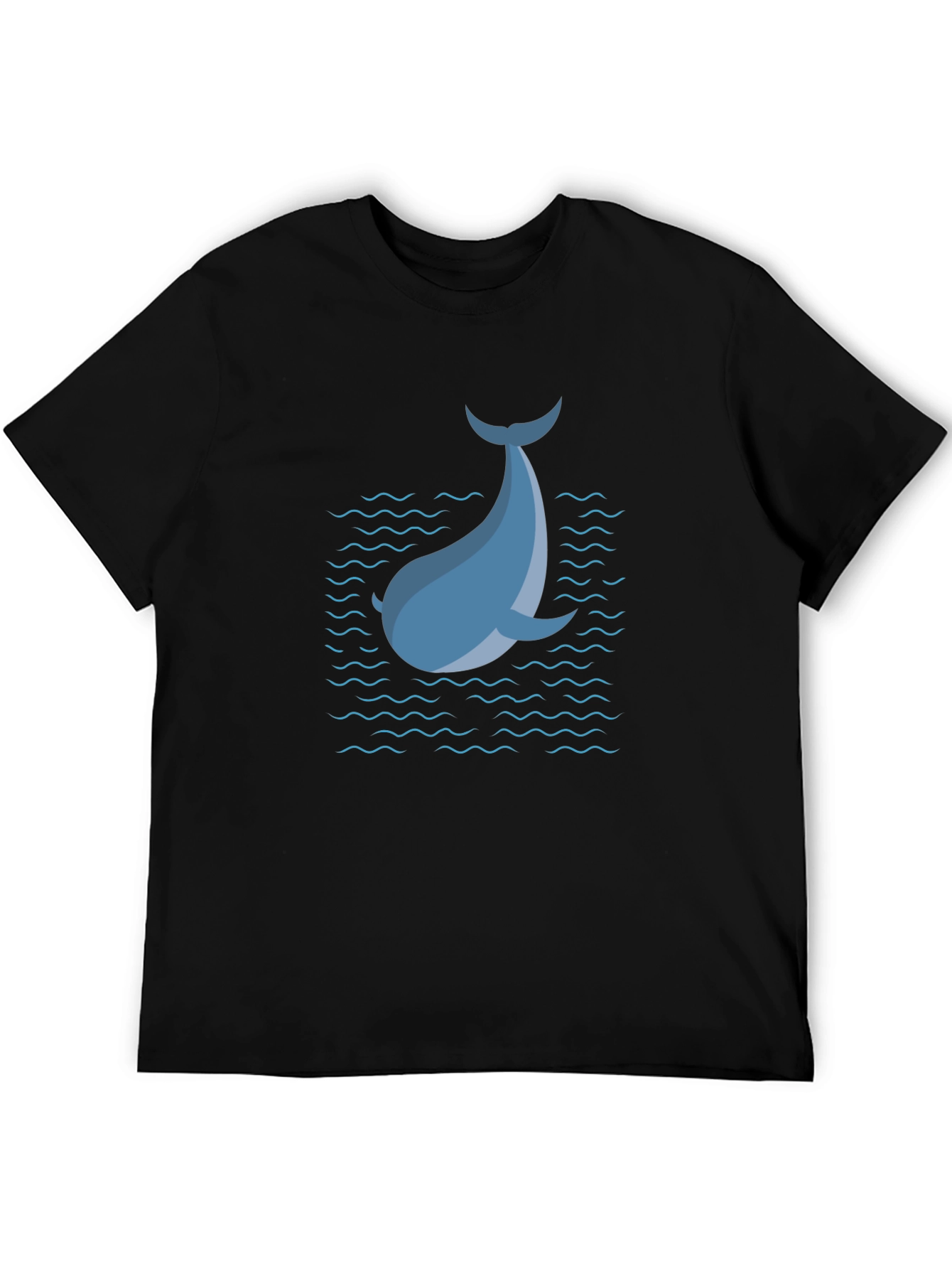 Blue Dolphin Graphic T-Shirt - Black Casual Tee