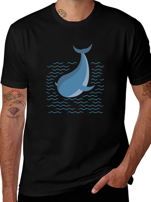 Blue Dolphin Graphic T-Shirt - Black Casual Tee