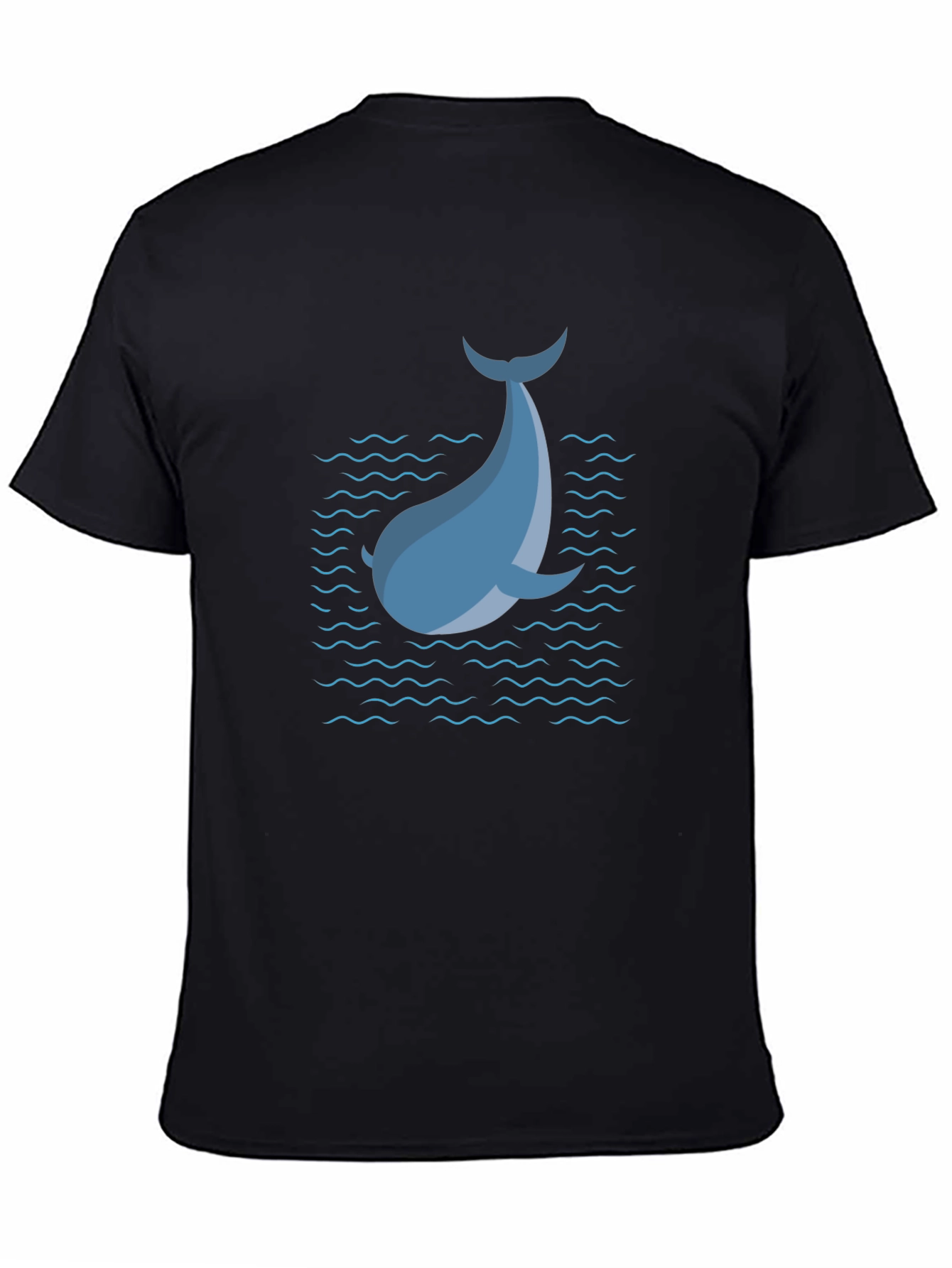 Blue Dolphin Graphic T-Shirt - Black Casual Tee