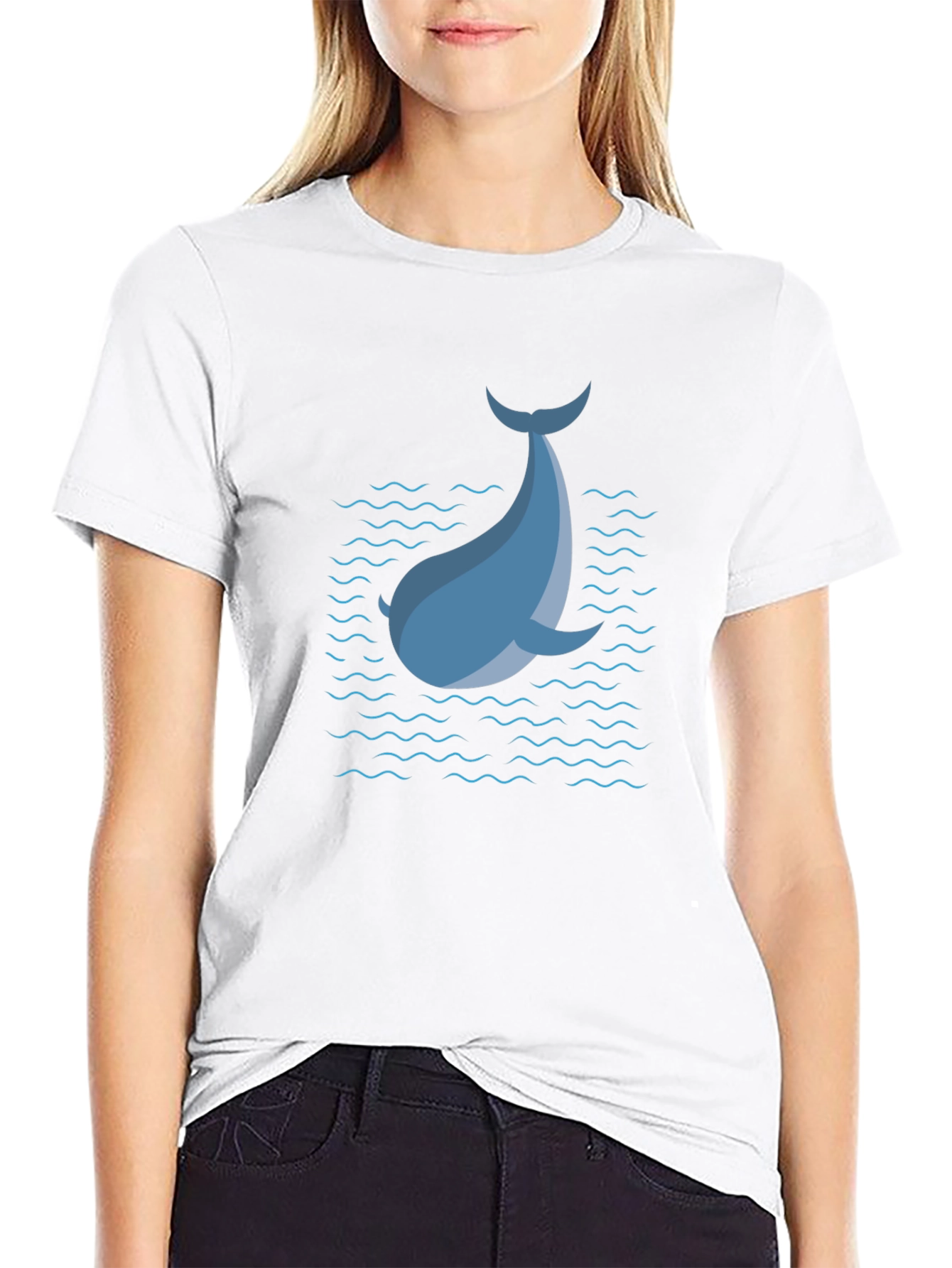 Blue Dolphin Graphic T-Shirt - Black Casual Tee
