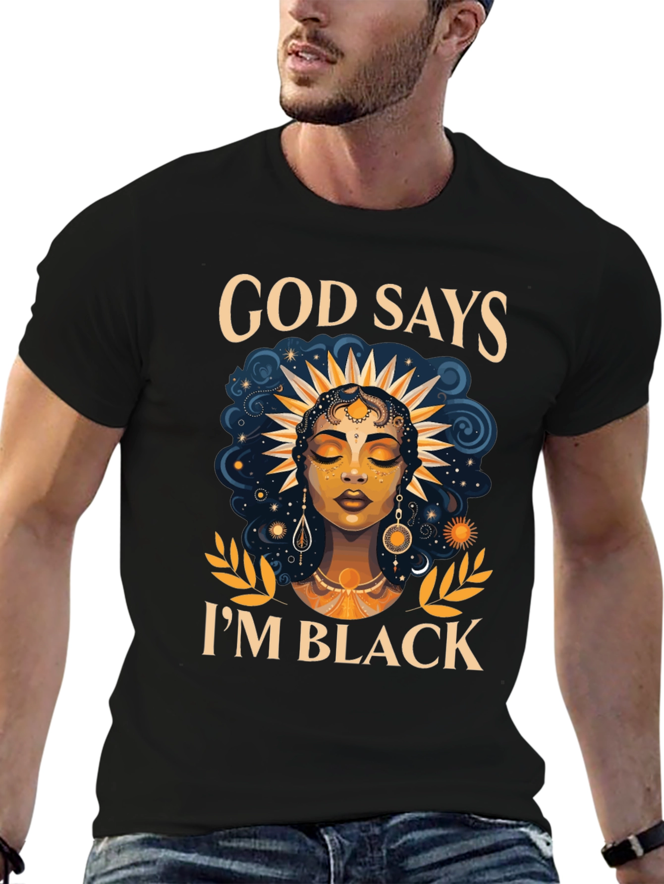 God Says Im Black T-Shirt - Unique Design