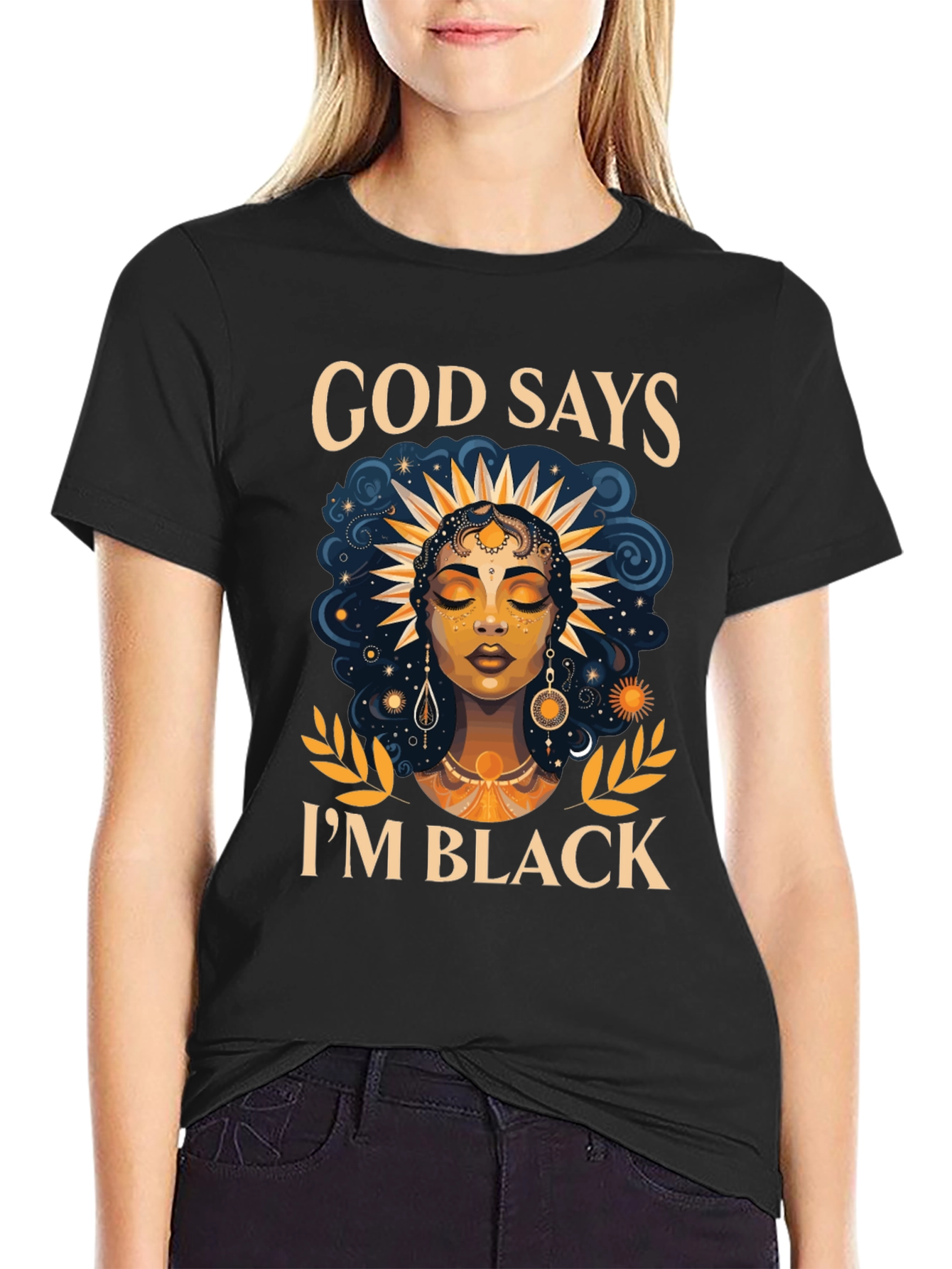 God Says Im Black T-Shirt - Unique Design