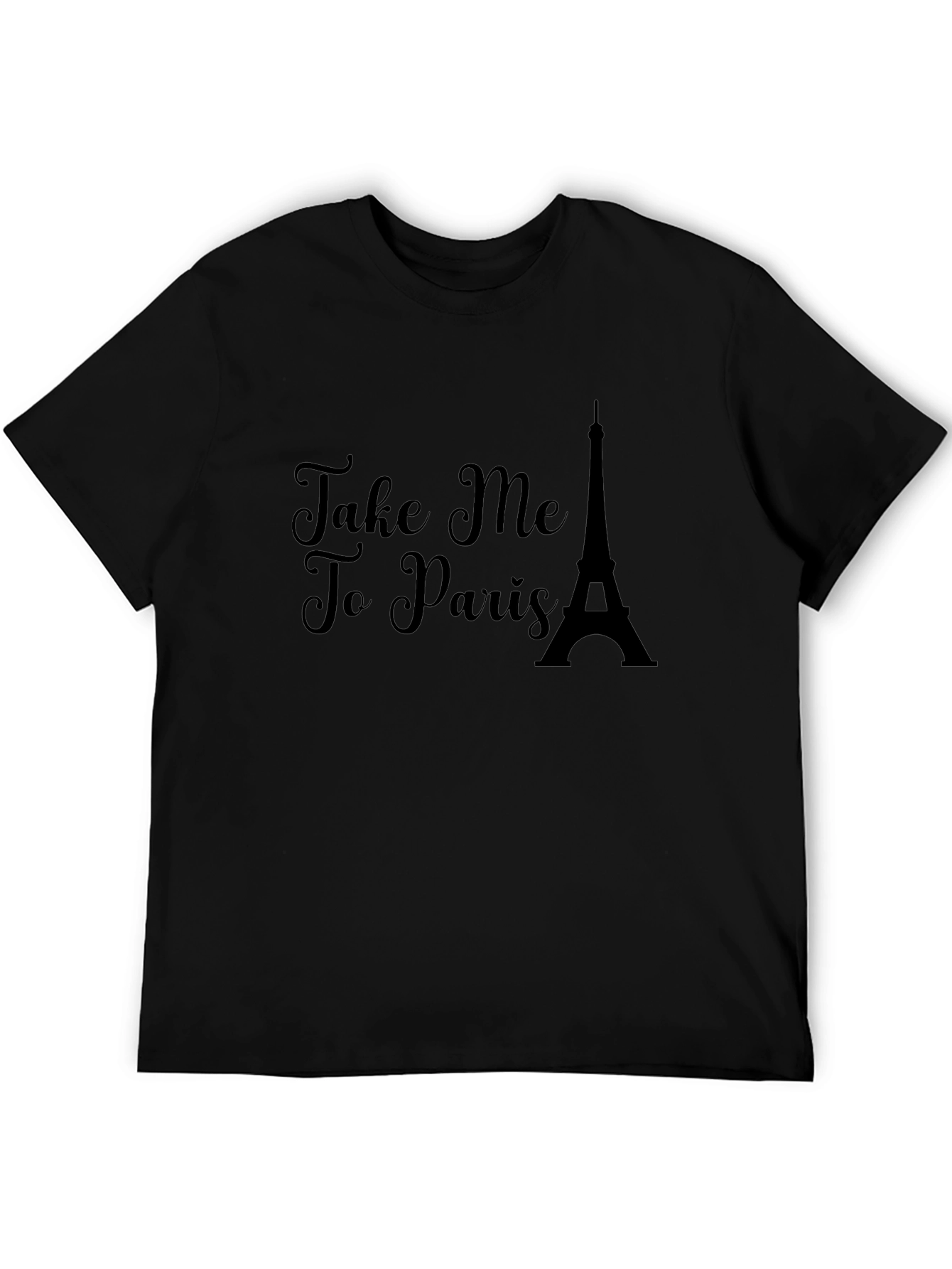 Take Me to Paris Black Graphic Tee Shirt