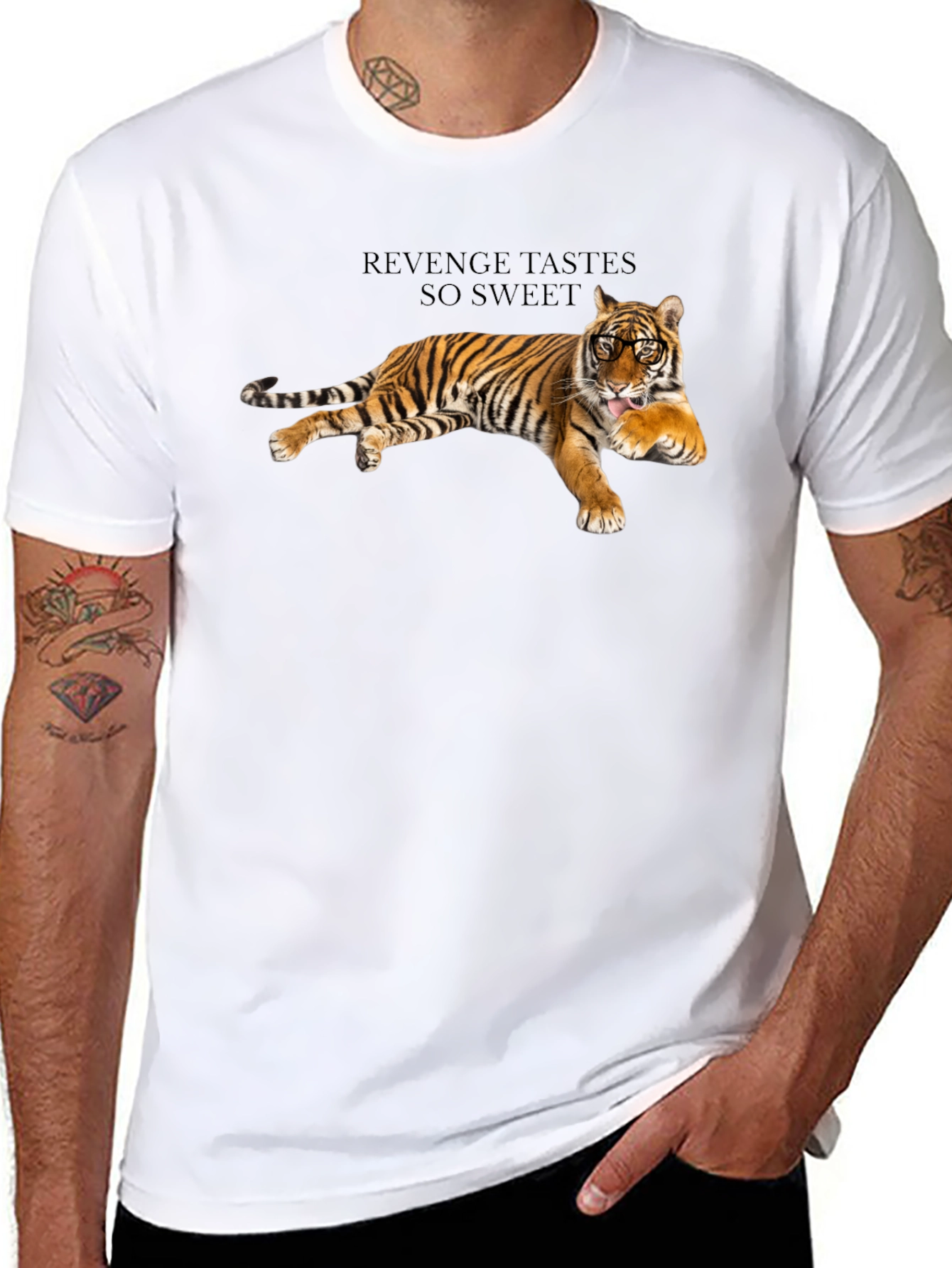 Revenge Tiger Graphic Tee - Cool Animal Print T-Shirt