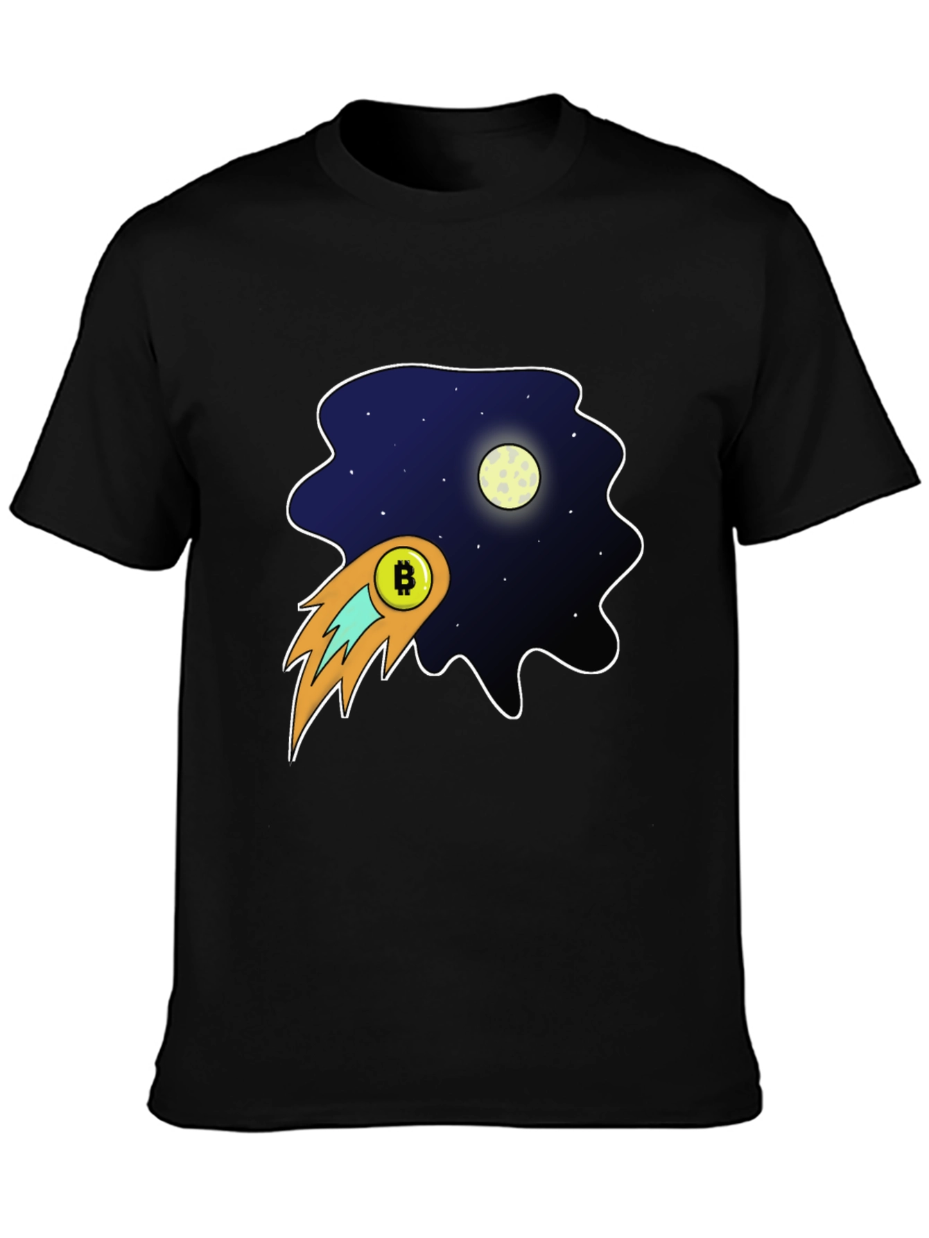 Bitcoin Comet T-Shirt - Crypto Space Design