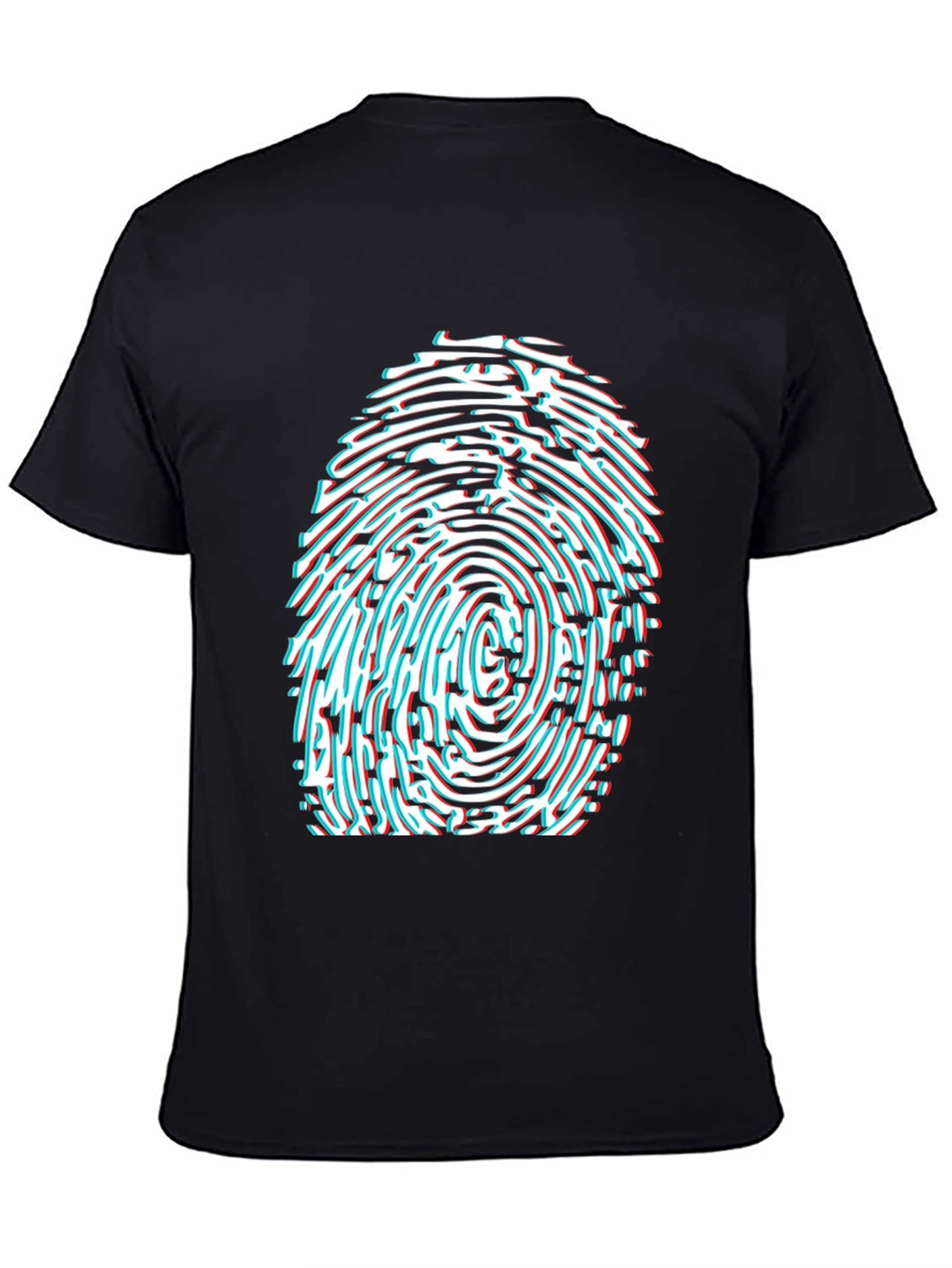 Fingerprint Graphic Tee - Black Cotton Blend