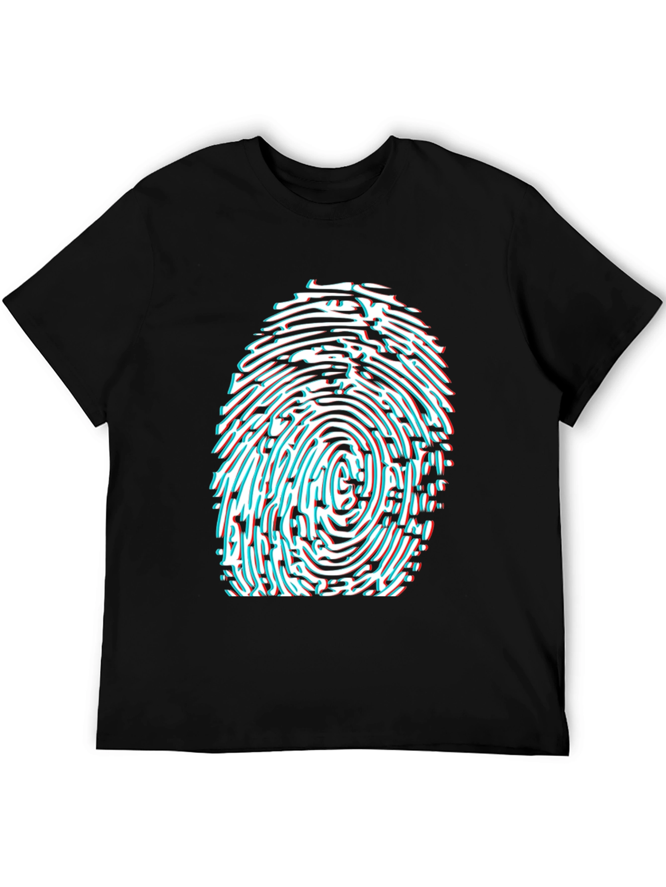 Fingerprint Graphic Tee - Black Cotton Blend
