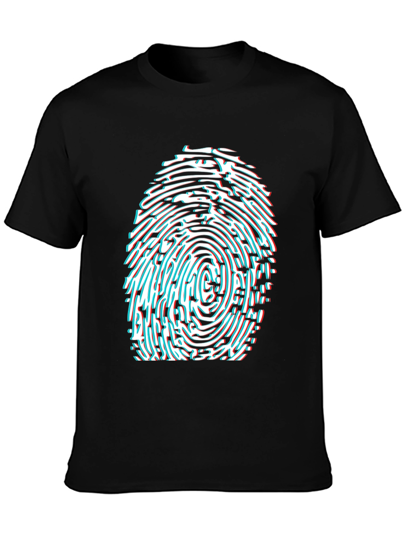 Fingerprint Graphic Tee - Black Cotton Blend
