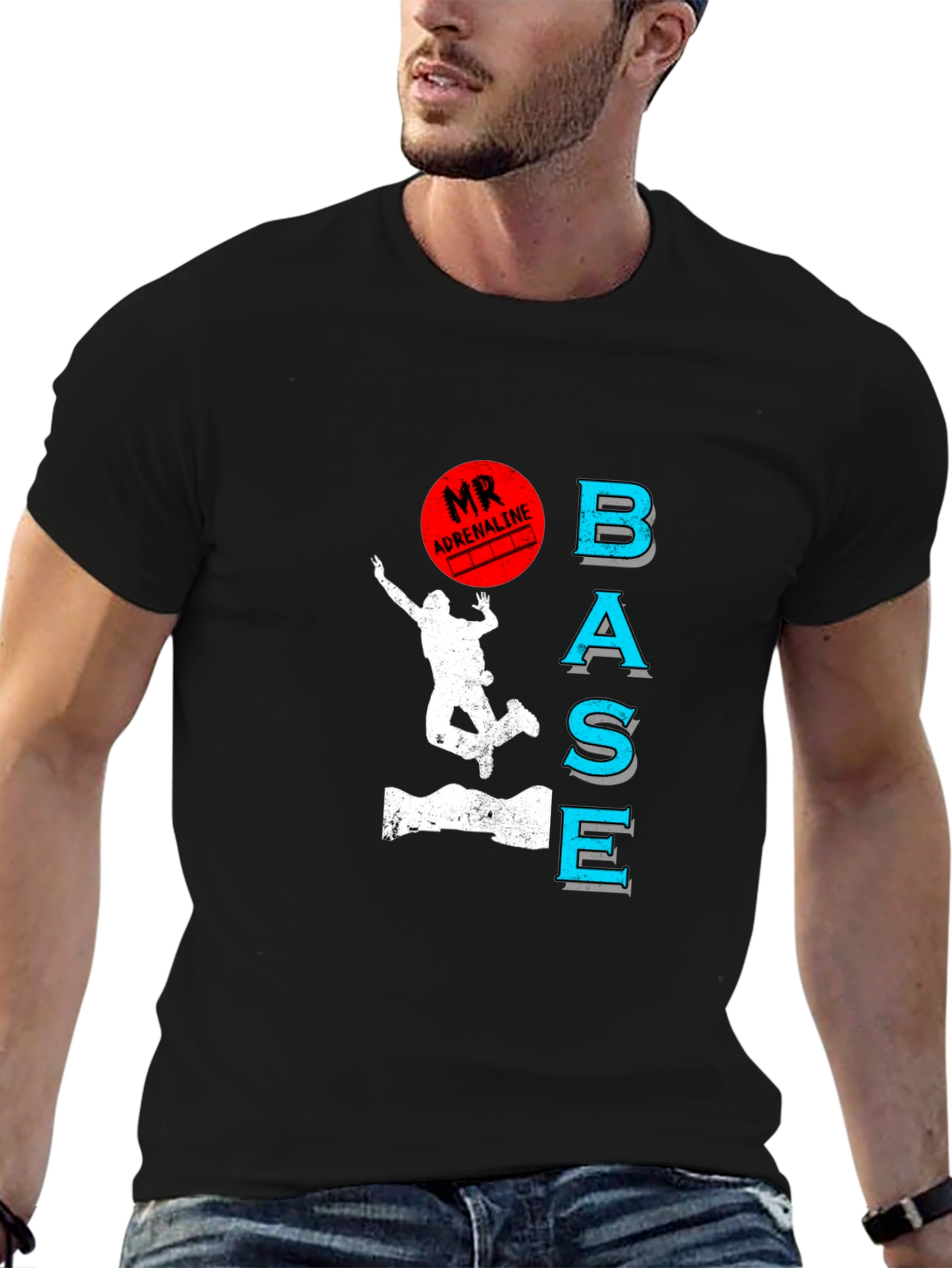 Mr. Adrenaline BASE Jumping Graphic Tee