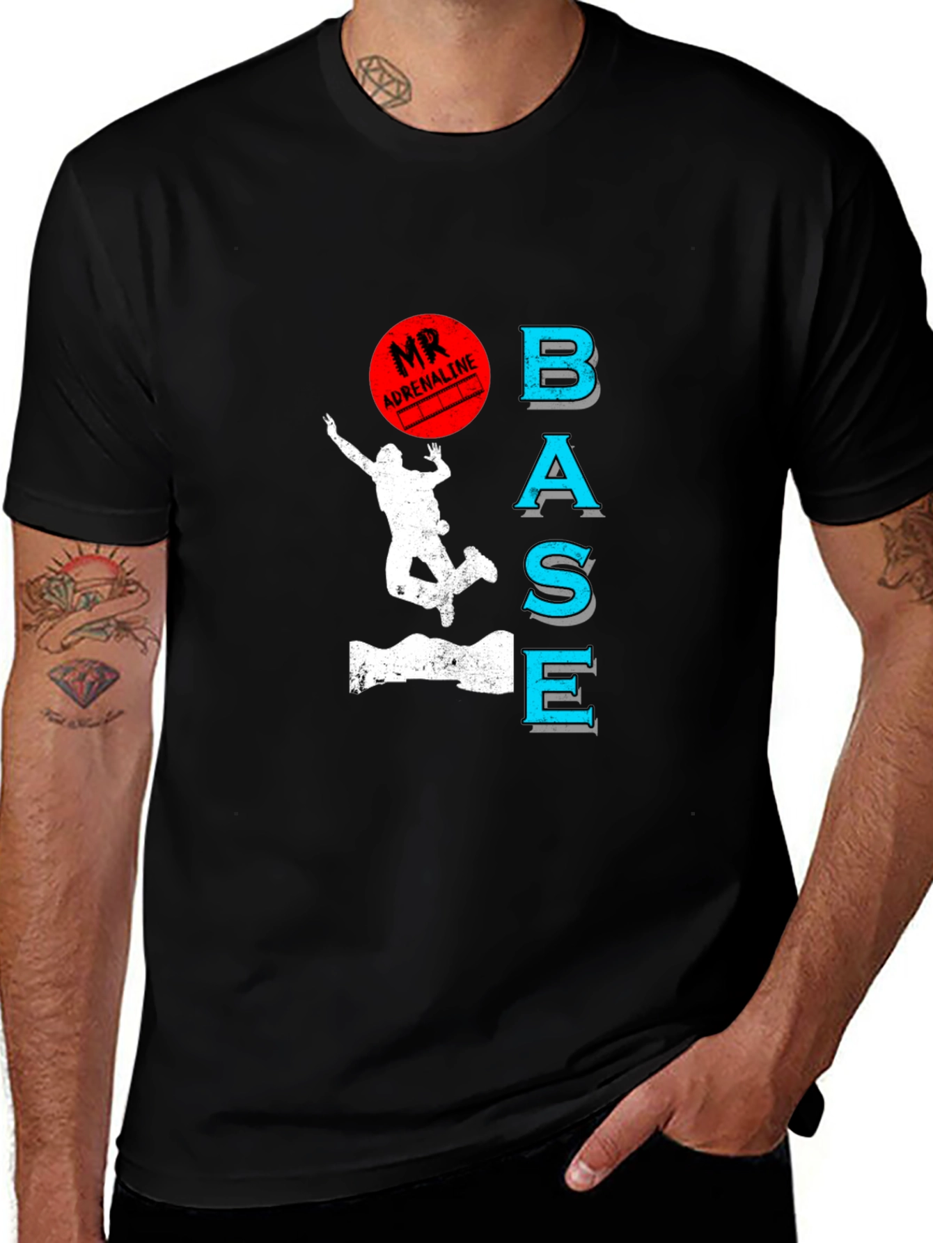 Mr. Adrenaline BASE Jumping Graphic Tee