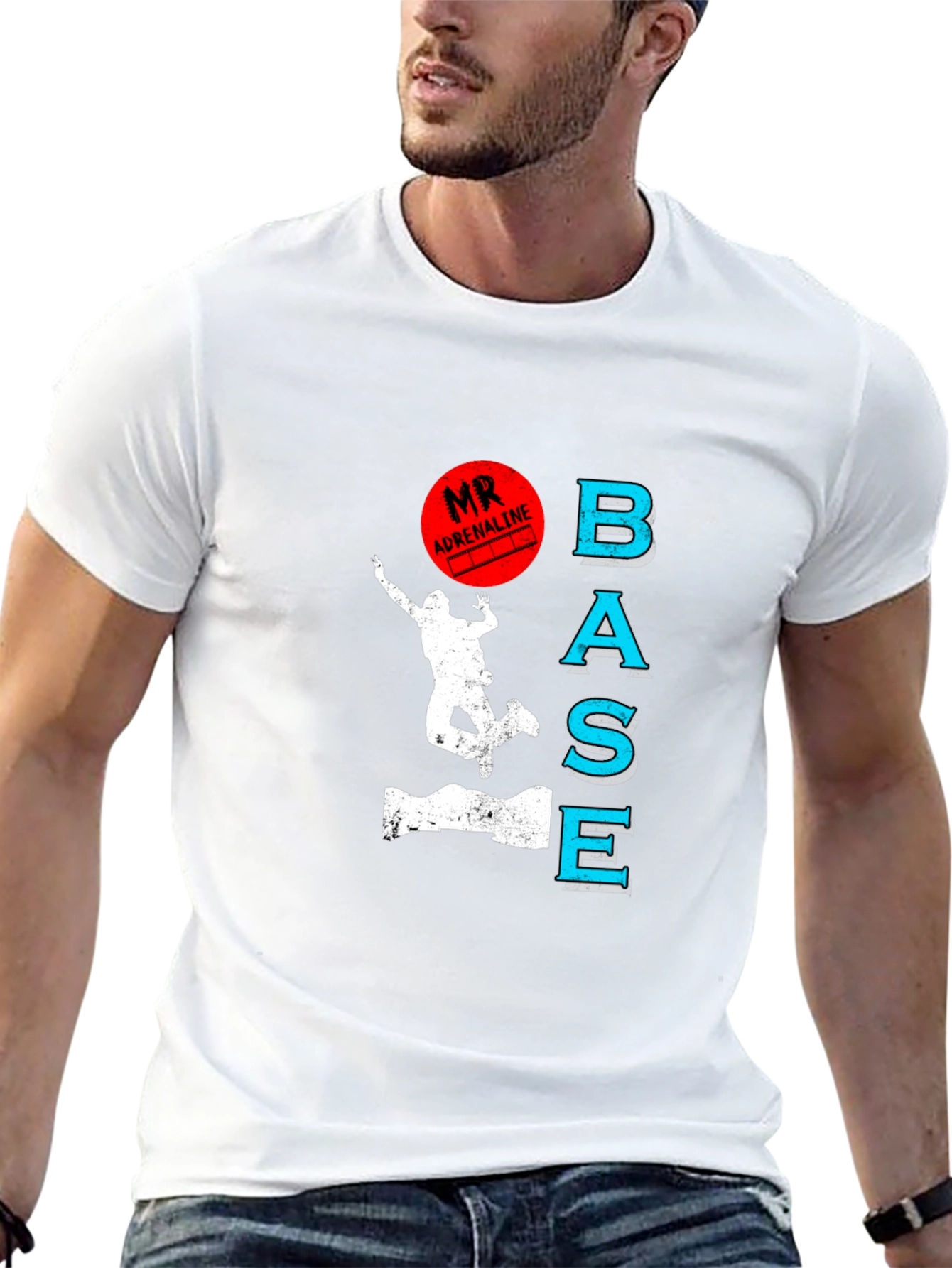 Mr. Adrenaline BASE Jumping Graphic Tee