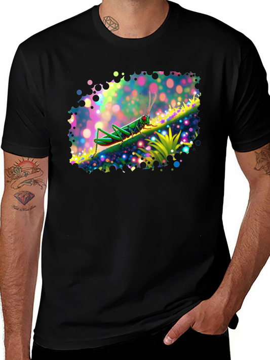 Grasshopper Graphic Tee - Vivid Insect Art