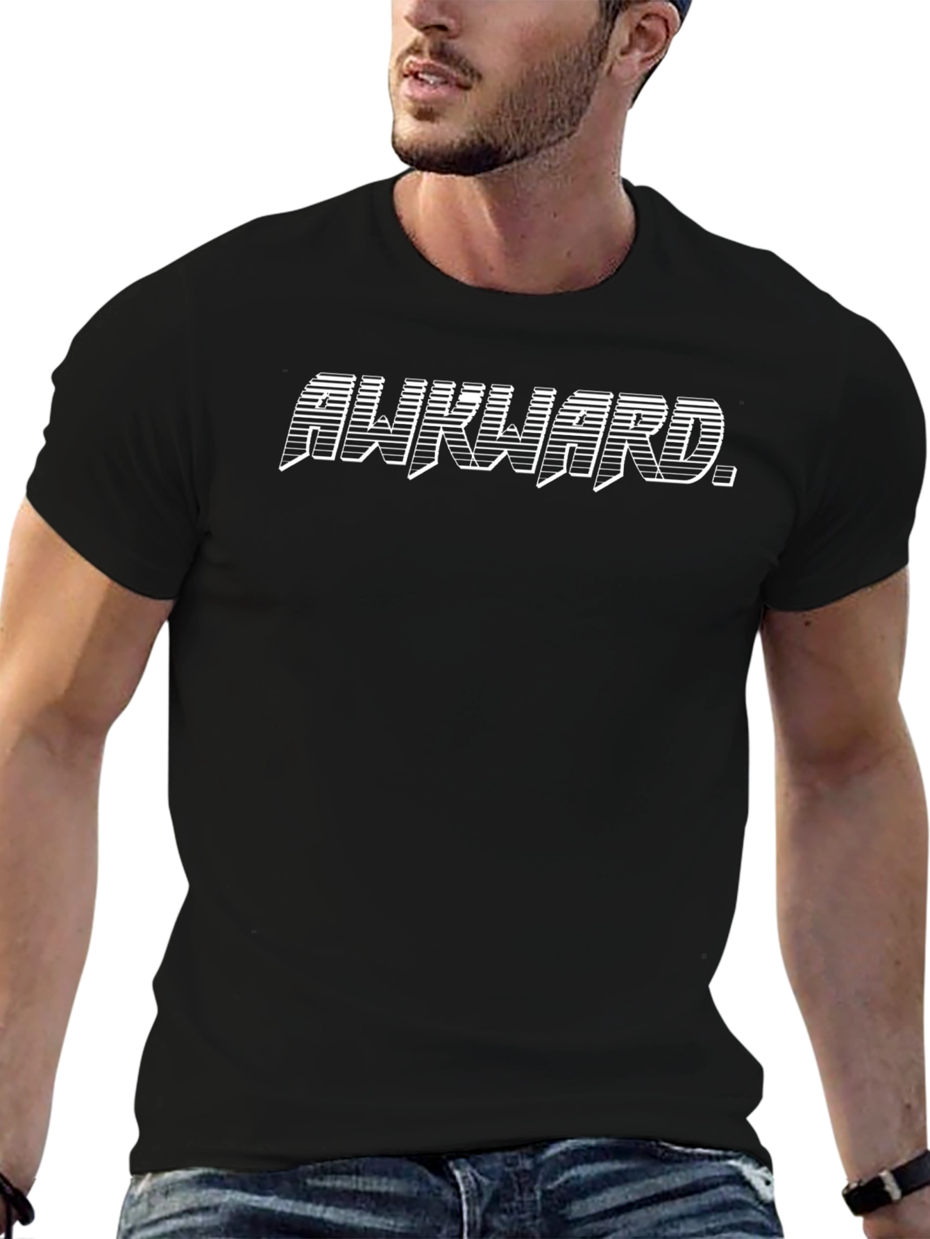 Awkward Retro Graphic Tee - Mens Black T-Shirt