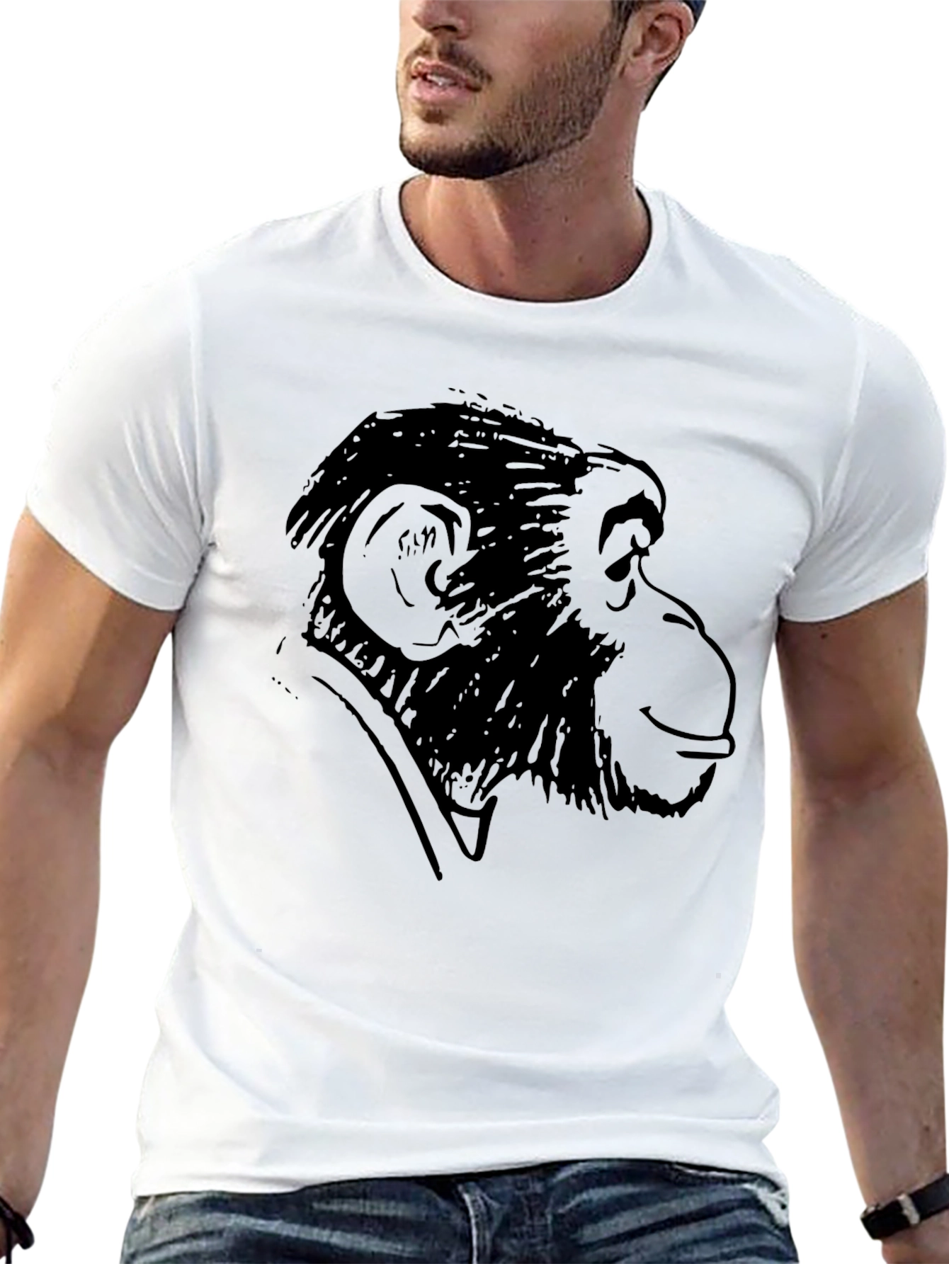 Monkey Graphic Tee - Classic Black Cotton T-Shirt