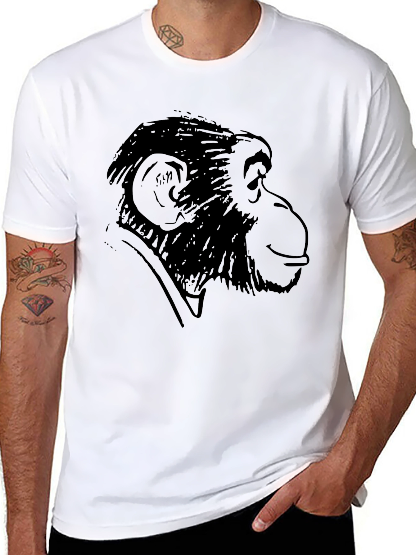 Monkey Graphic Tee - Classic Black Cotton T-Shirt