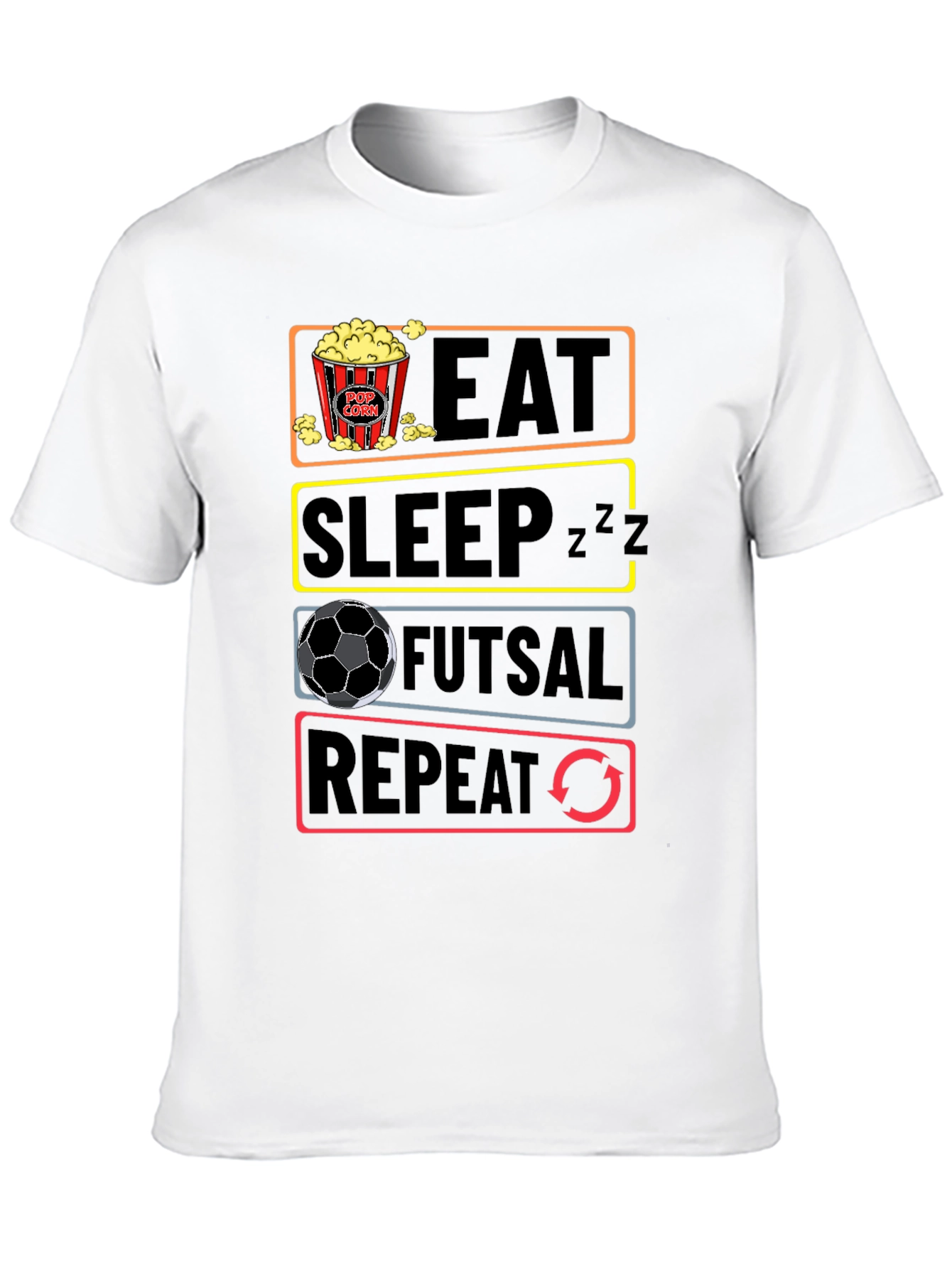 Eat Sleep Futsal Repeat Graphic Tee