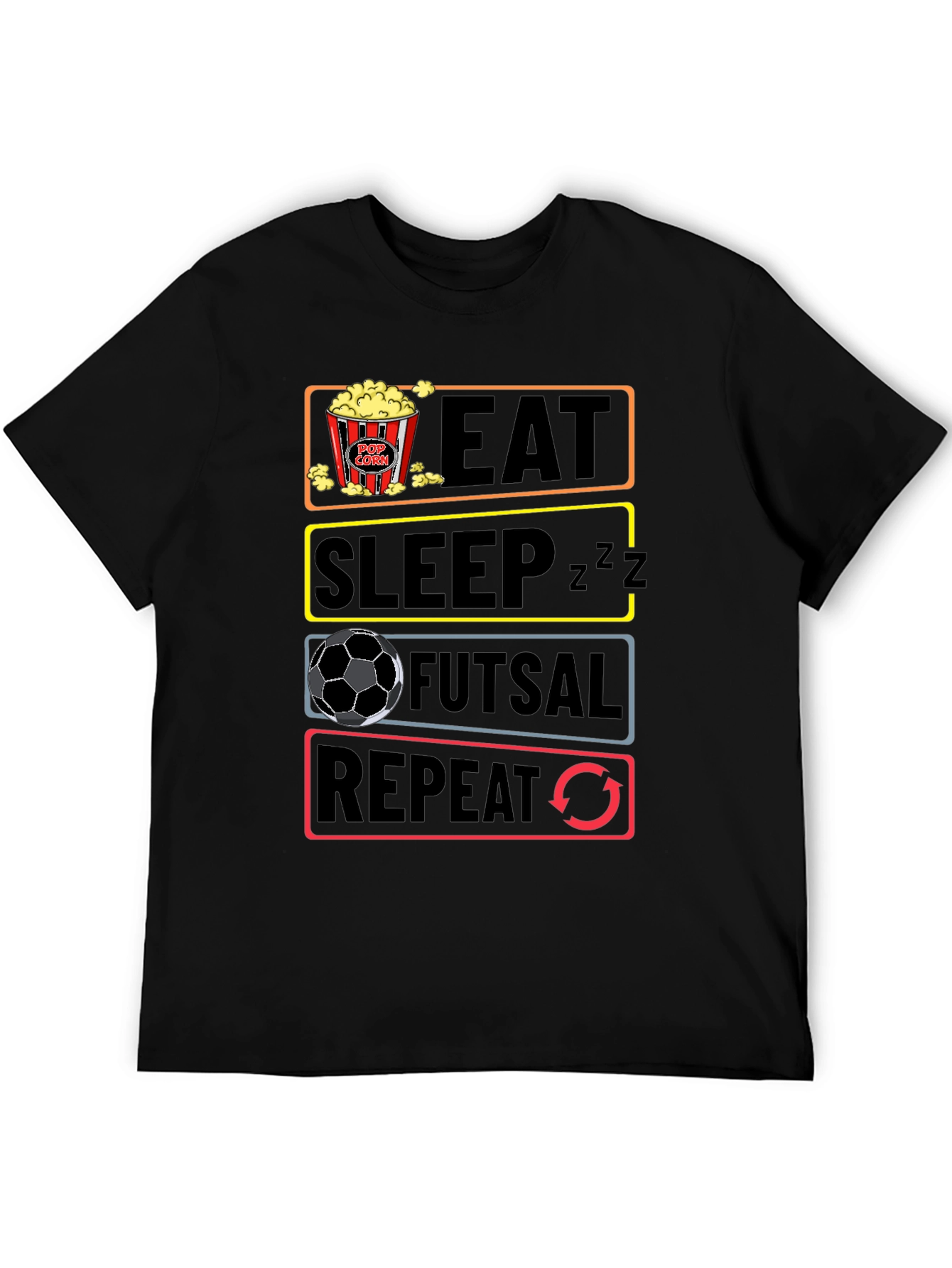 Eat Sleep Futsal Repeat Graphic Tee