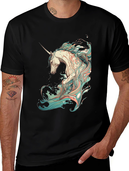 Unicorn Graphic Black T-Shirt - Unique Design