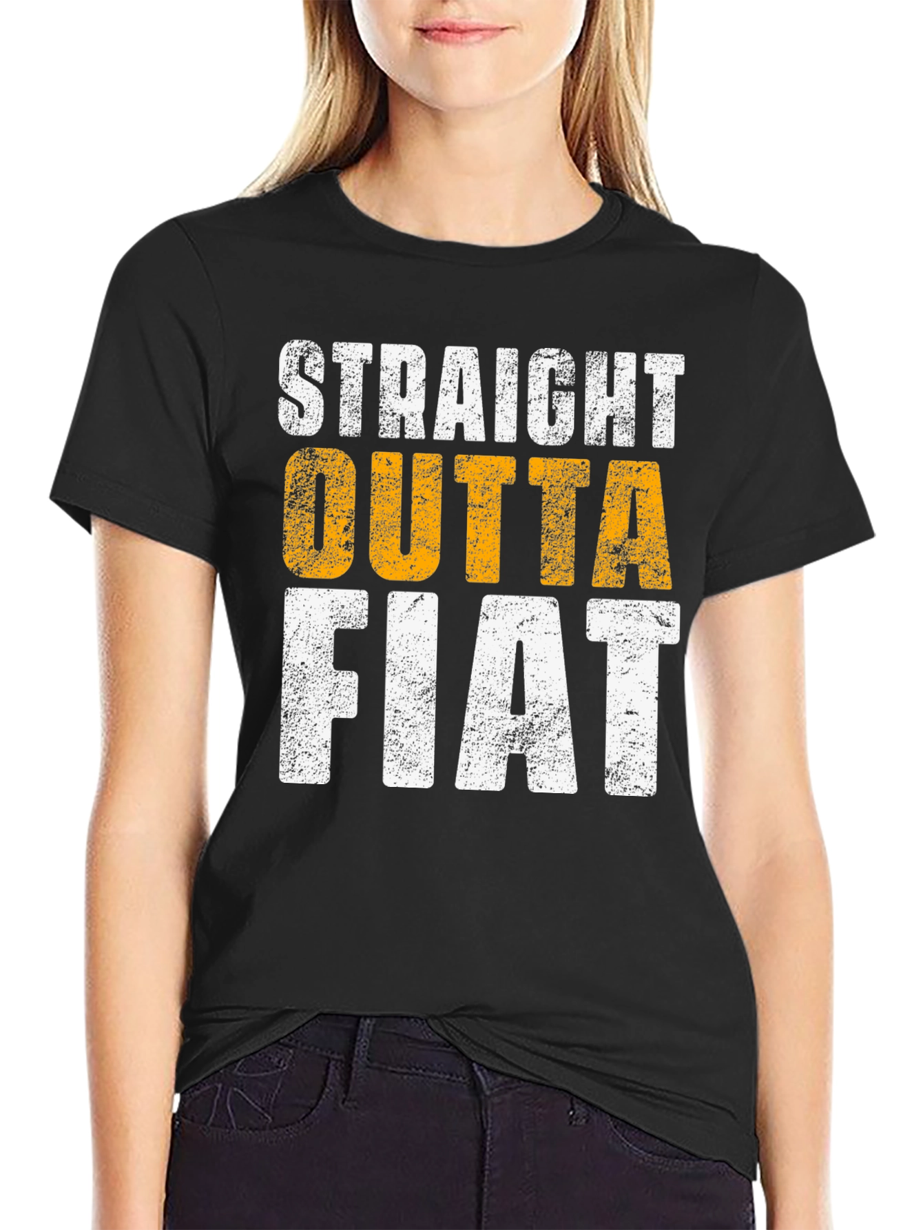 Straight Outta Fiat Black Graphic Tee