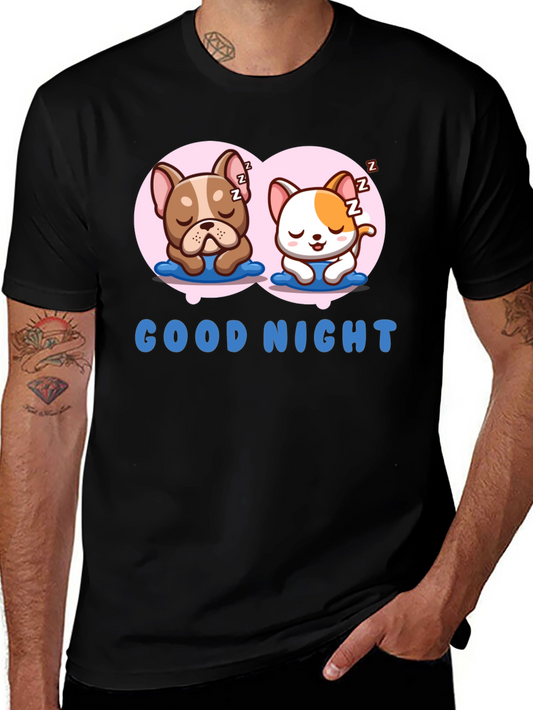 Cute Sleeping Dogs Black T-Shirt