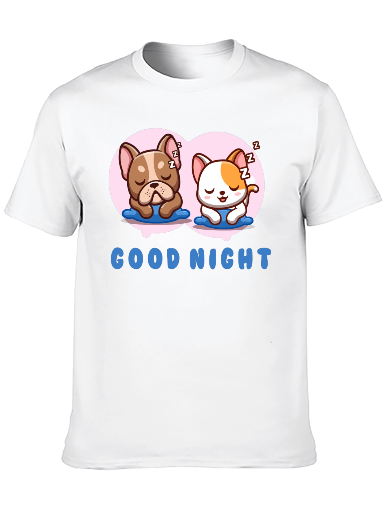 Cute Sleeping Dogs Black T-Shirt