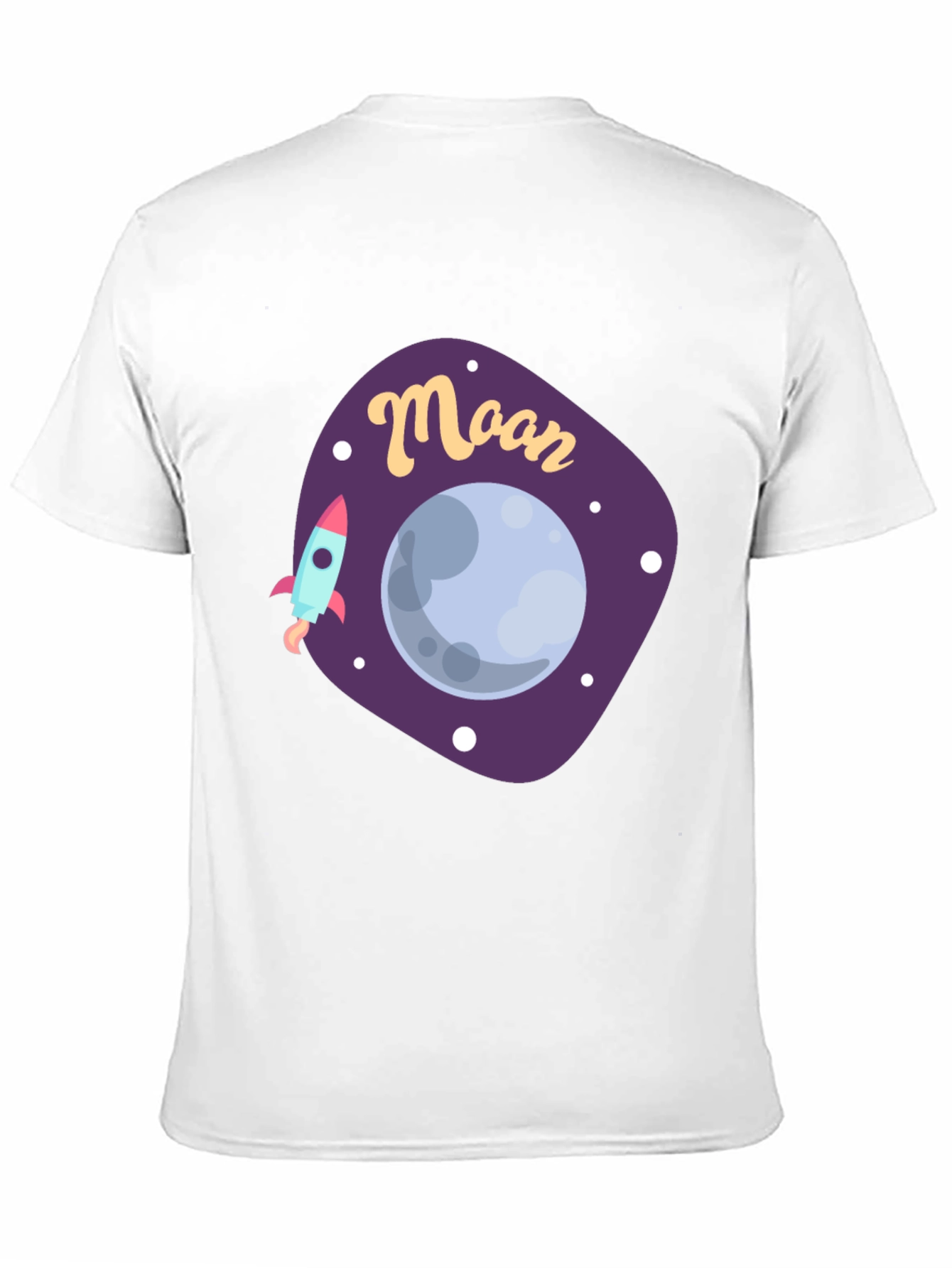 Moon Graphic T-Shirt - Space Rocket Design