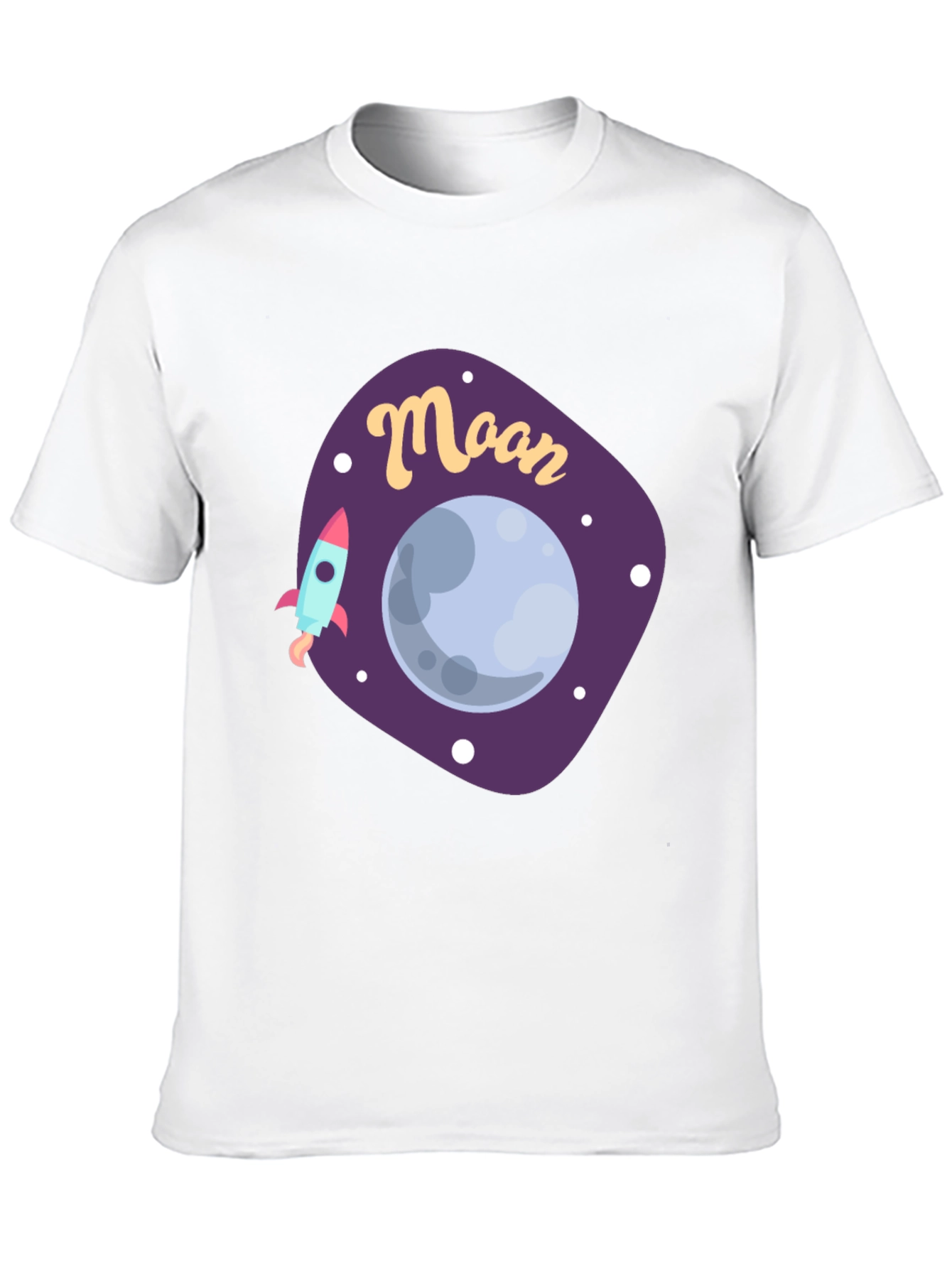 Moon Graphic T-Shirt - Space Rocket Design